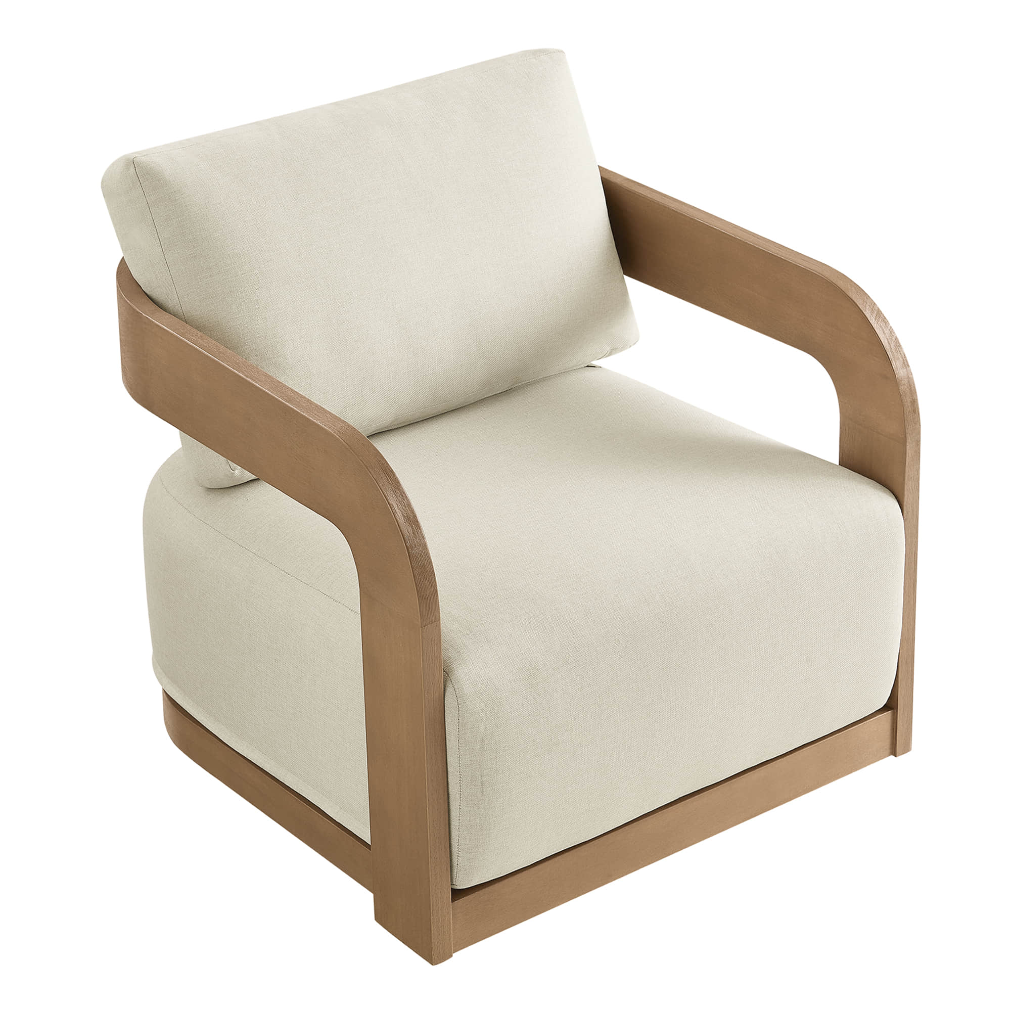 Emberly Modern Outdoor Eucalyptus Wood Swivel Chair - Image 13
