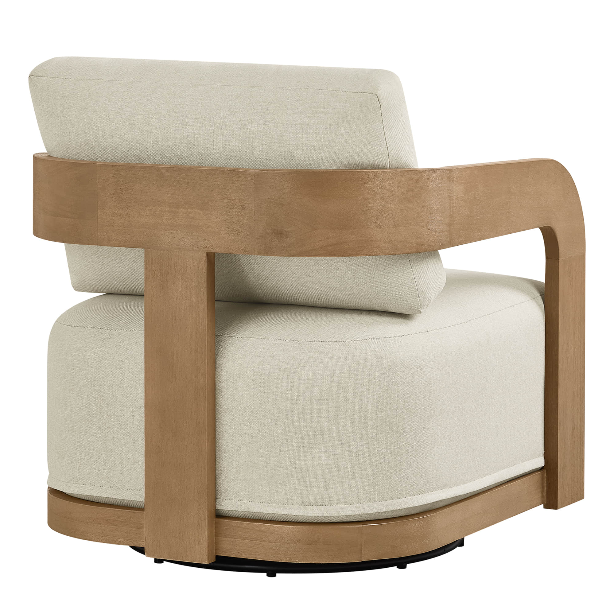 Emberly Modern Outdoor Eucalyptus Wood Swivel Chair - Image 14