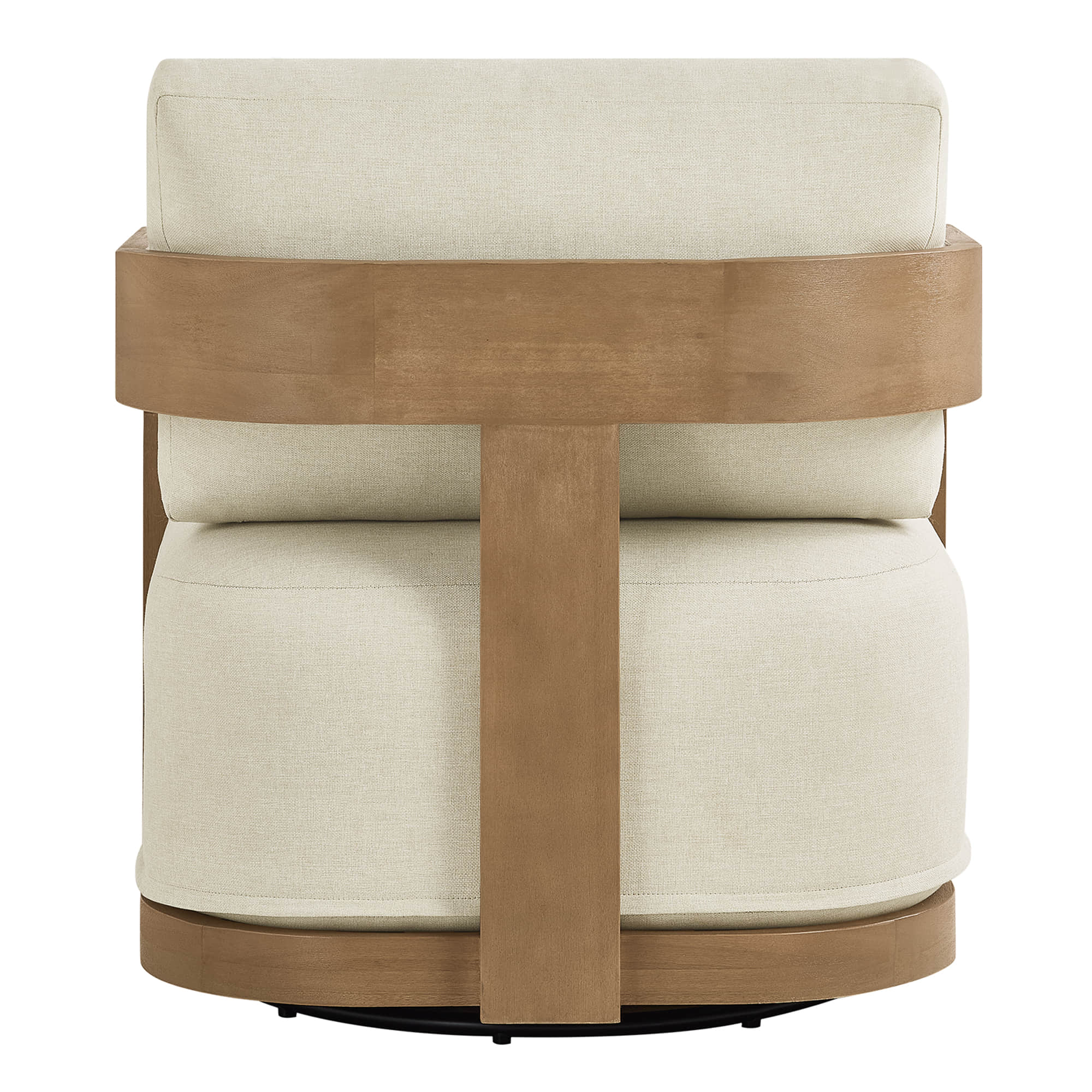 Emberly Modern Outdoor Eucalyptus Wood Swivel Chair - Image 15