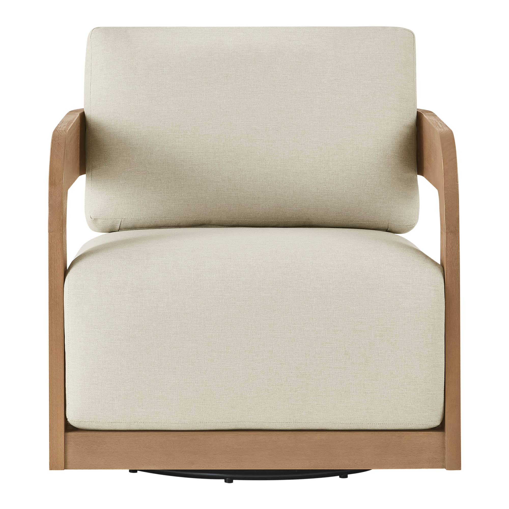 Emberly Modern Outdoor Eucalyptus Wood Swivel Chair - Image 8