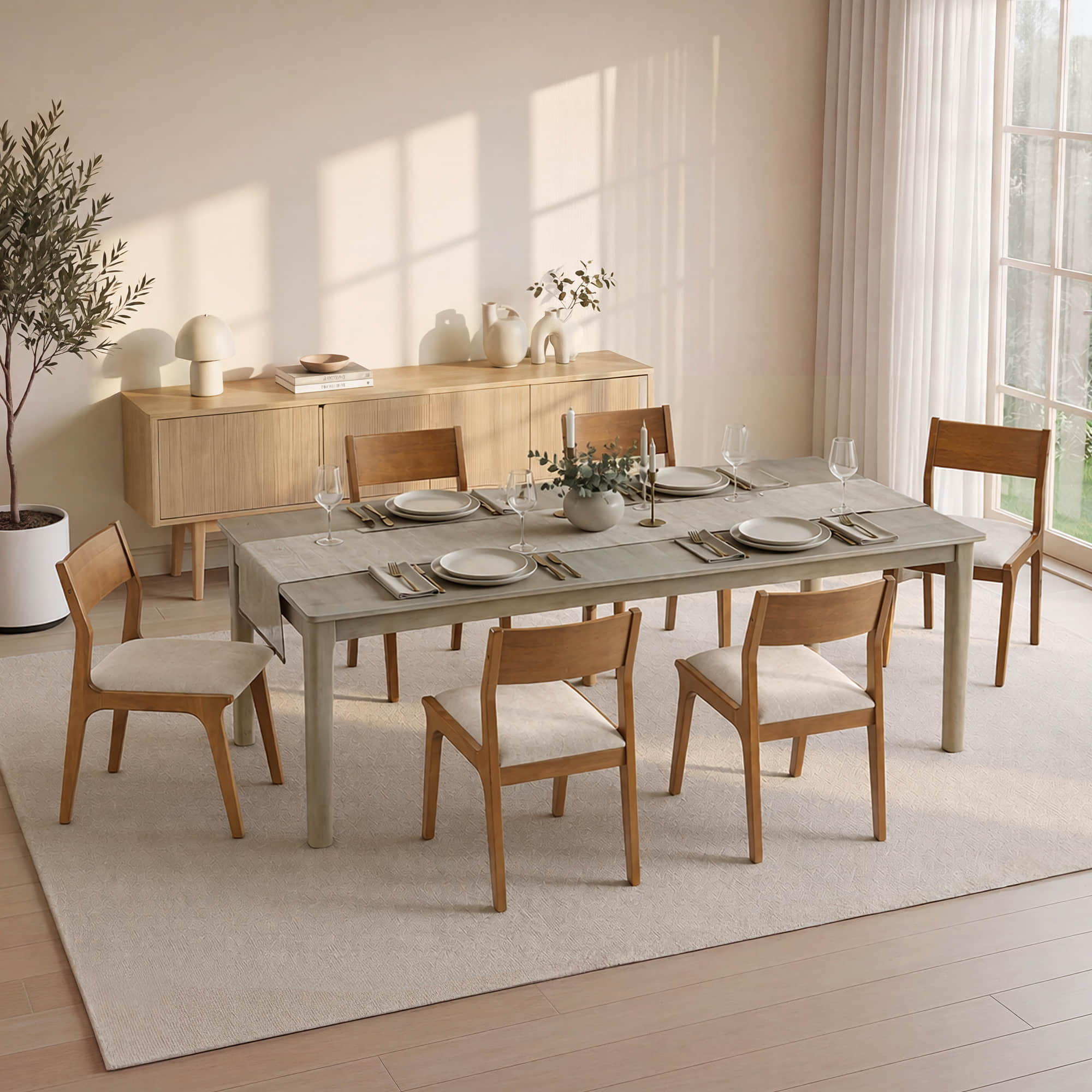 Everett Extendable Wood Dining Table, 70.9"-90.6" Set for 4-6 - Image 10