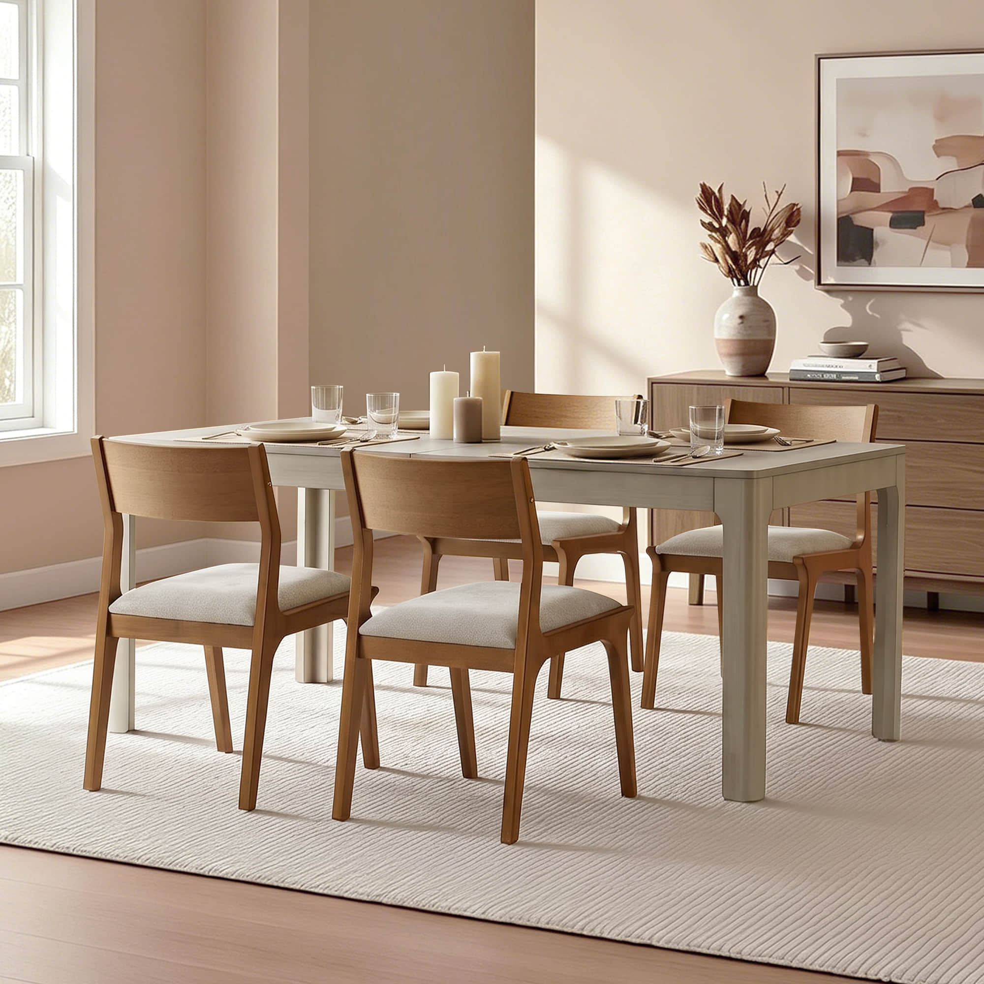 Everett Extendable Wood Dining Table, 70.9"-90.6" Set for 4-6 - Image 8
