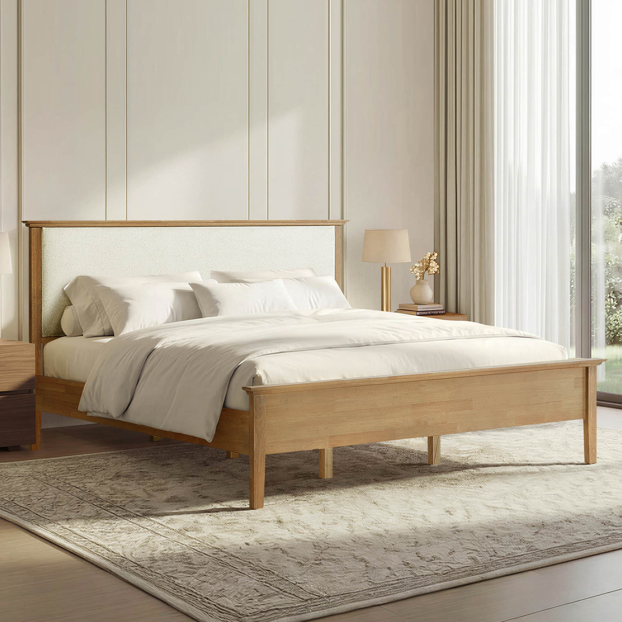 Ezra Mid-Century Boucle Platform Bed - Image 7