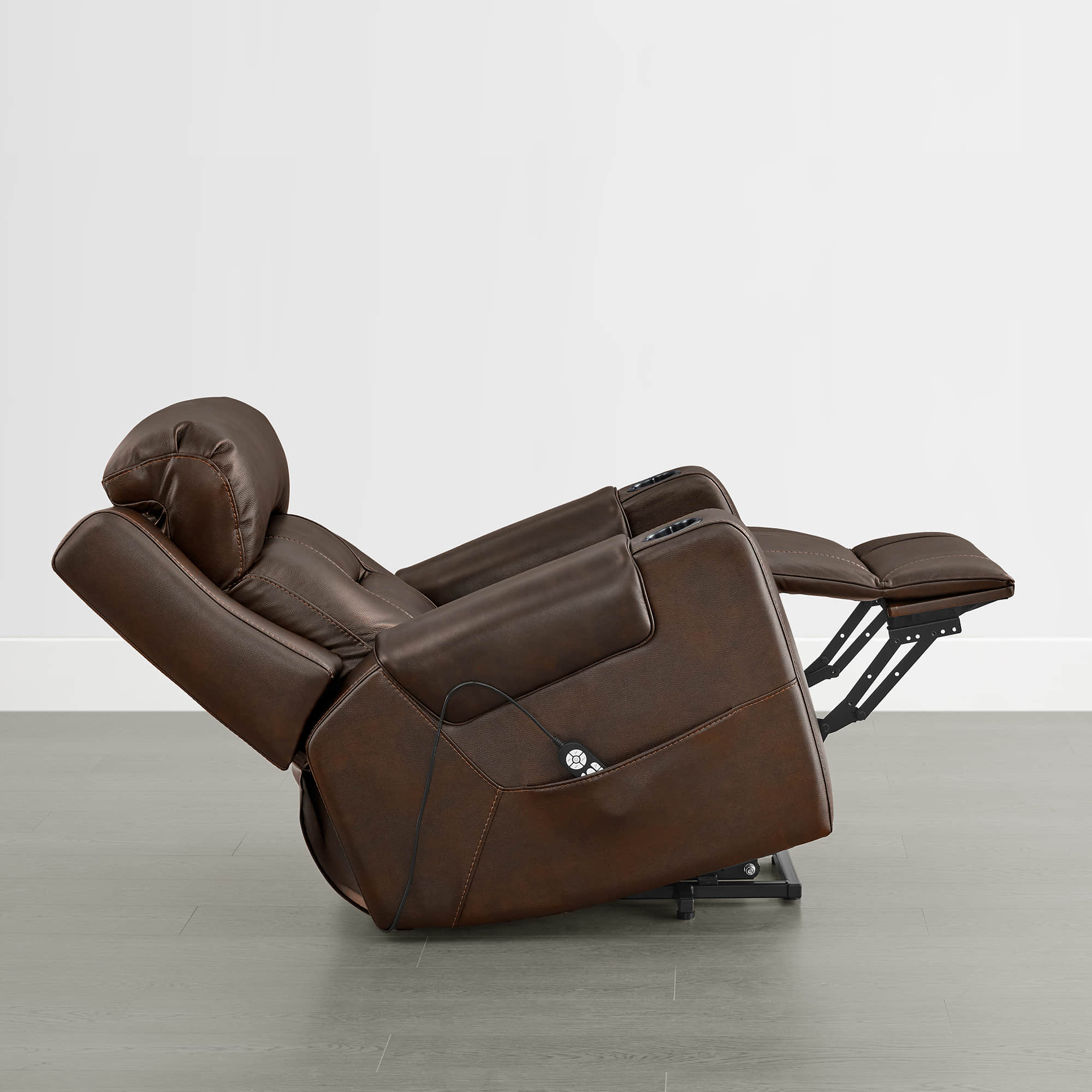 Garrison Genuine Leather Power Massage & Heat Recliner Lift Chair - Image 12