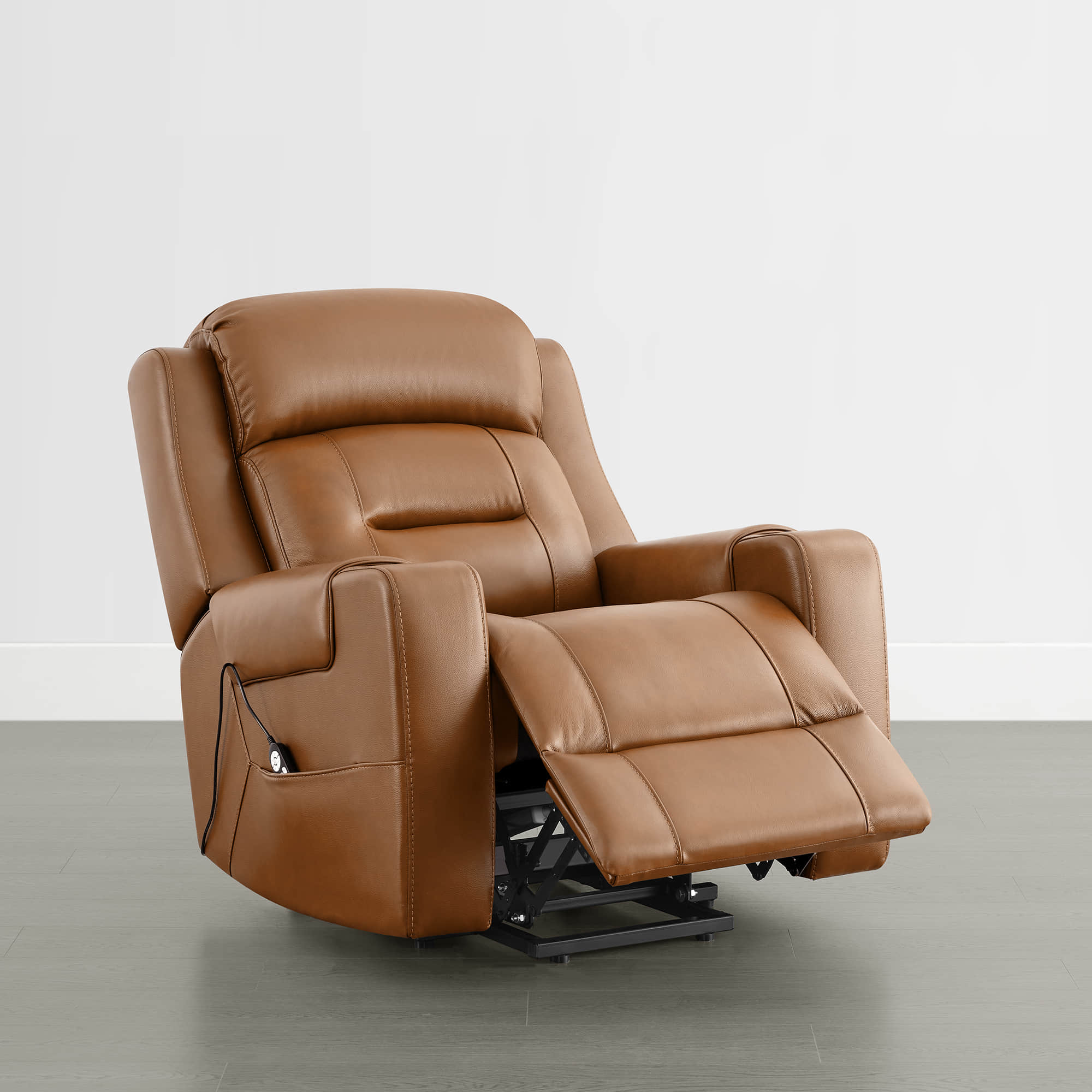 Garrison Genuine Leather Power Massage & Heat Recliner Lift Chair - Image 17