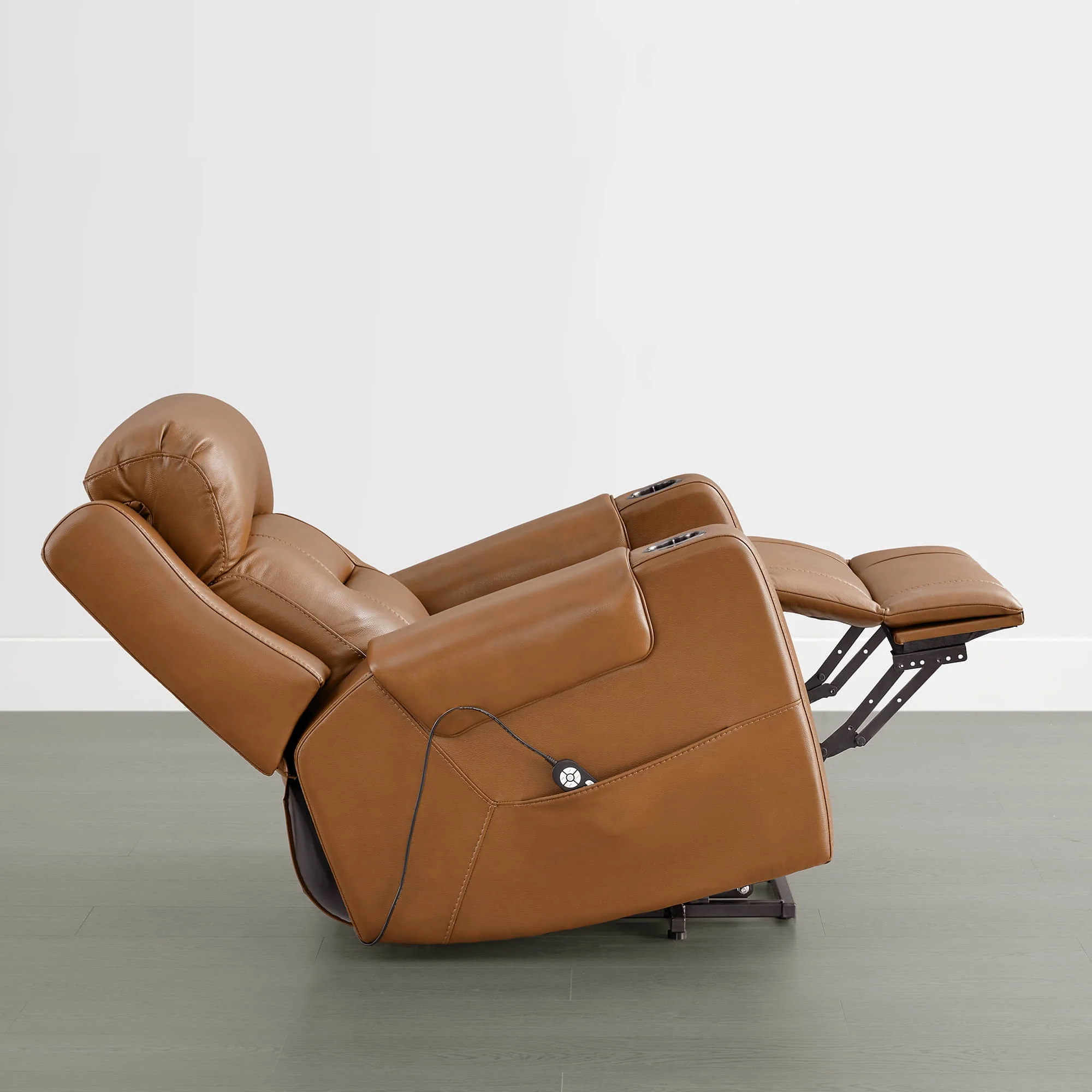 Garrison Genuine Leather Power Massage & Heat Recliner Lift Chair - Image 24