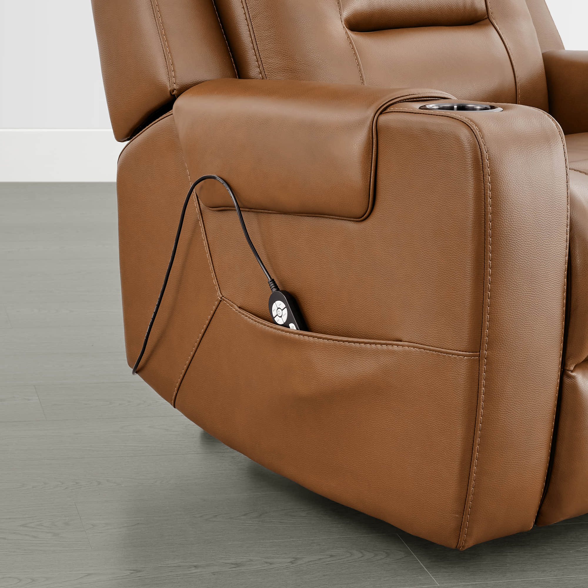 Garrison Genuine Leather Power Massage & Heat Recliner Lift Chair - Image 26