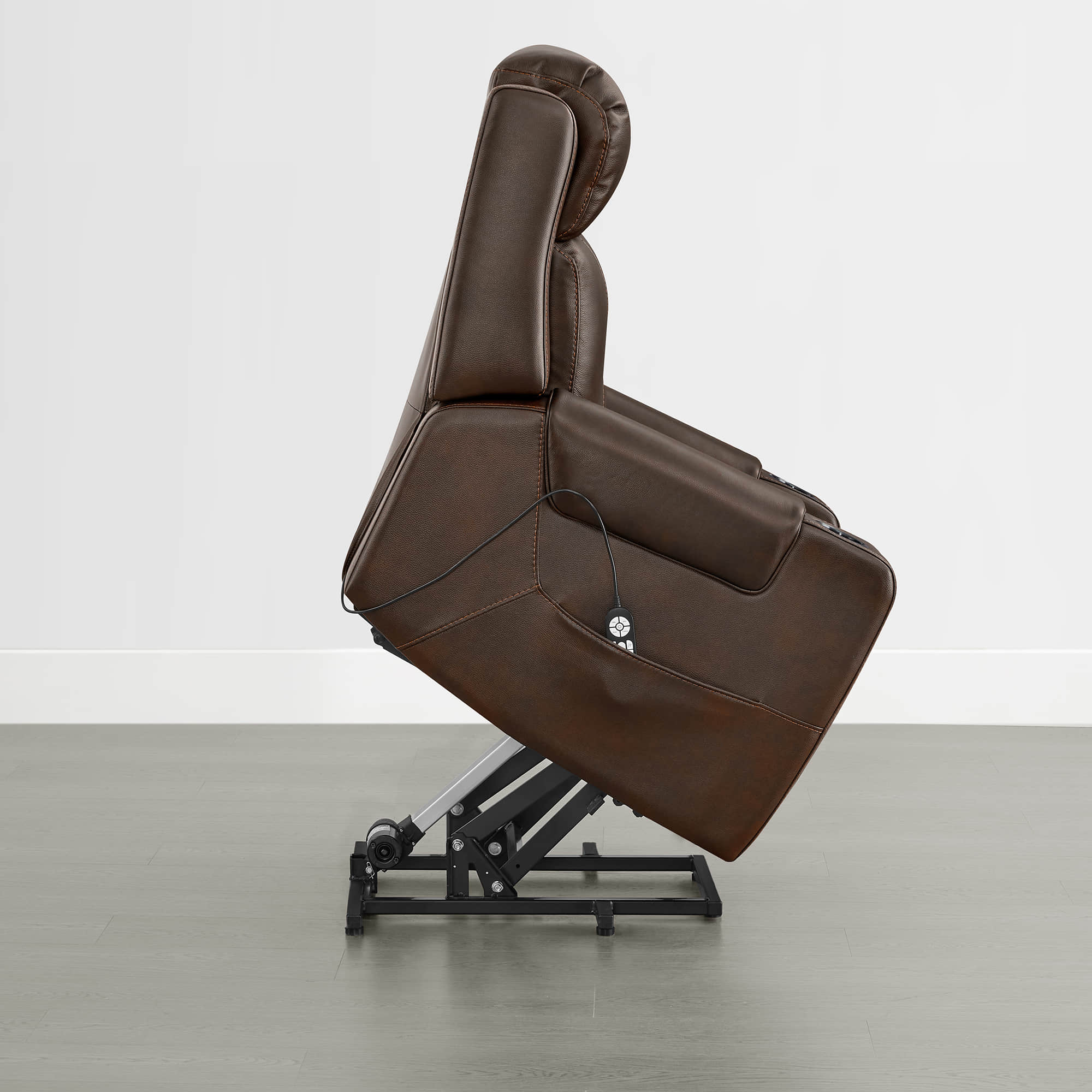 Garrison Genuine Leather Power Massage & Heat Recliner Lift Chair - Image 8