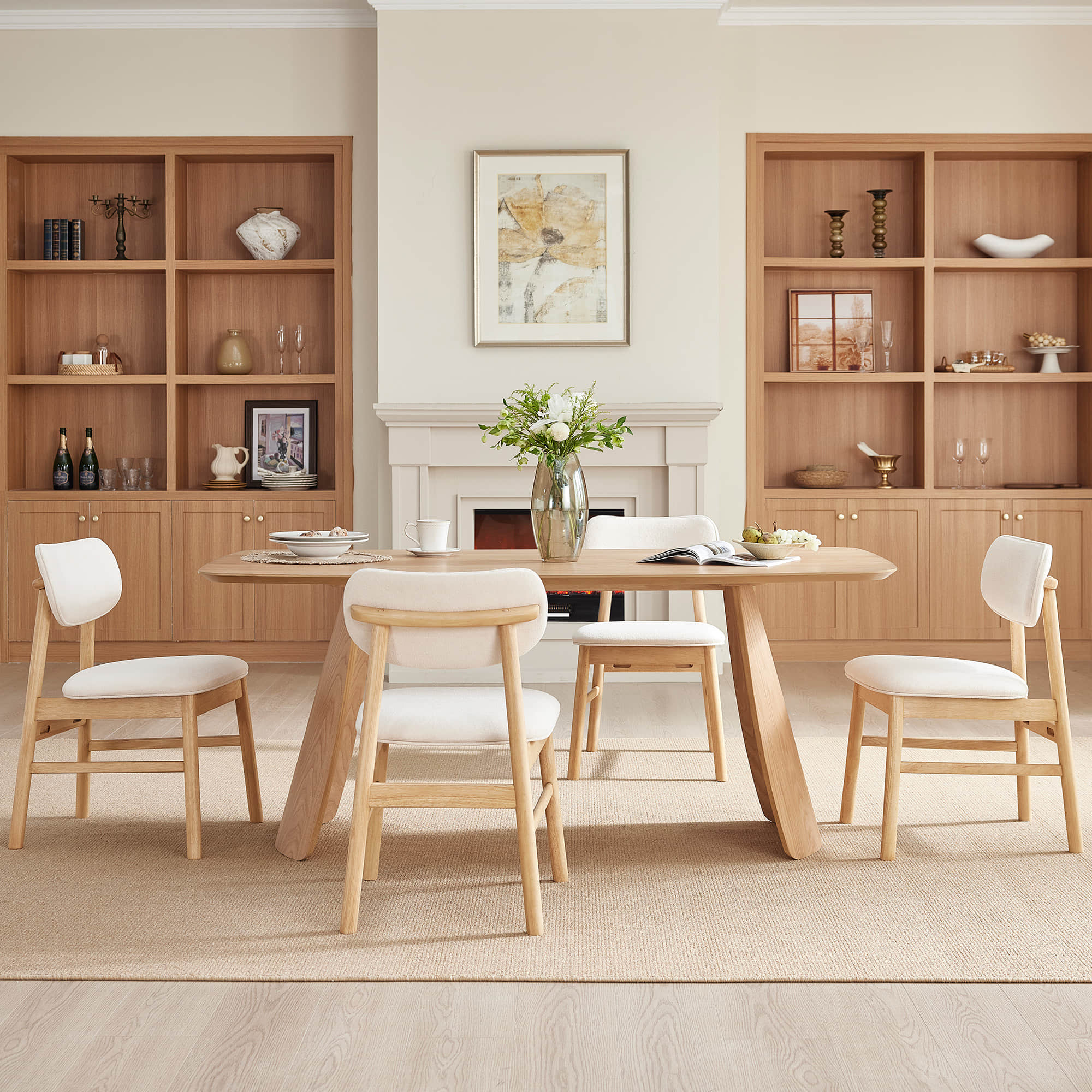 Glacia Modern Wood Dining Table for 4 - Image 3