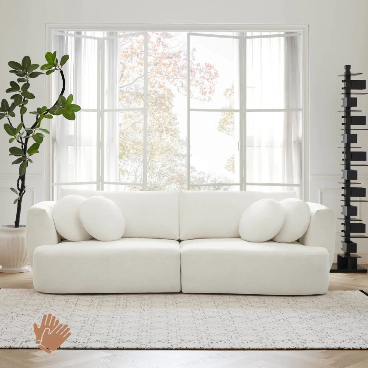 Grace 2-Seat Modular Curved Sofa – Generously Sized Design - Image 3