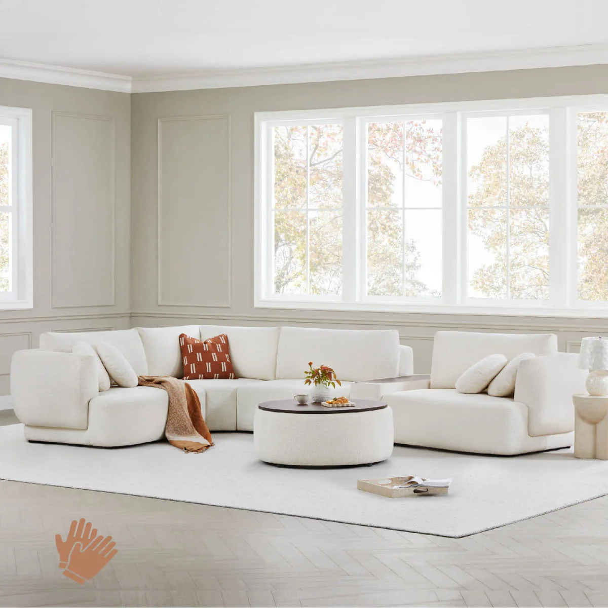 Grace 4-Seat Modular Curved Sofa – Generously Sized Design - Image 3