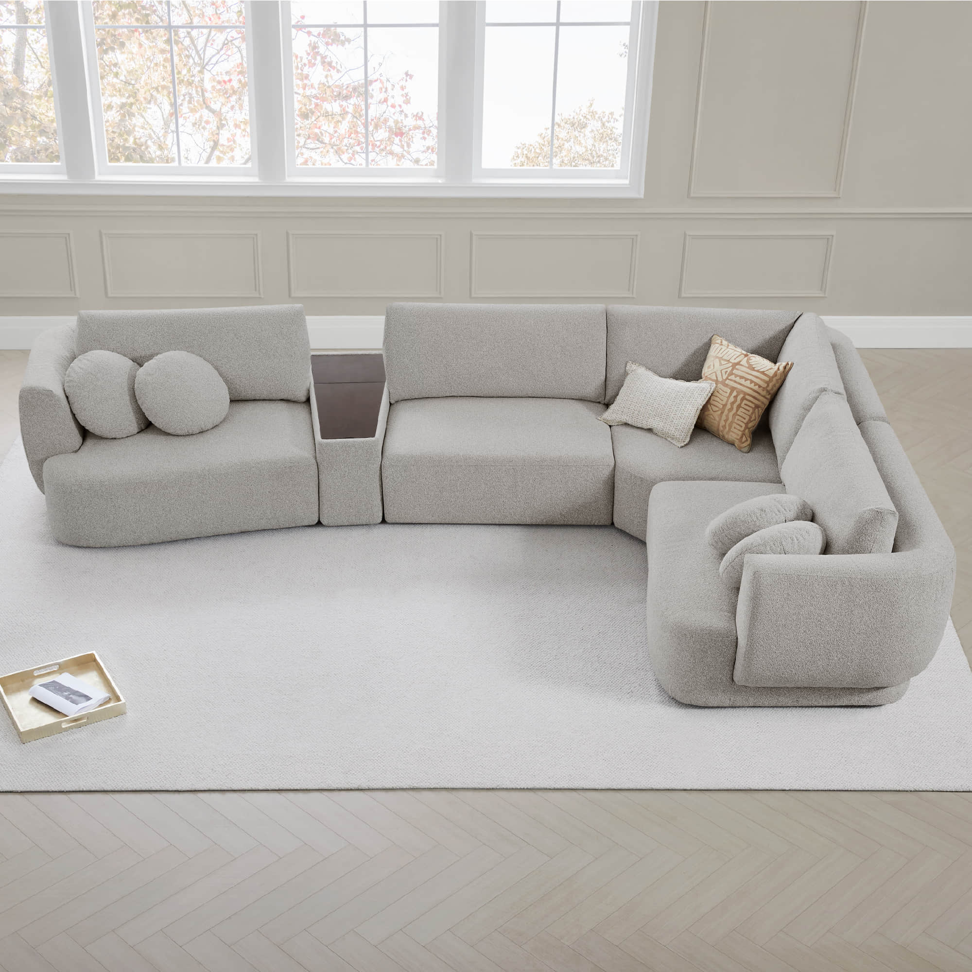 Grace 4-Seat Modular Curved Sofa – Generously Sized Design - Image 50