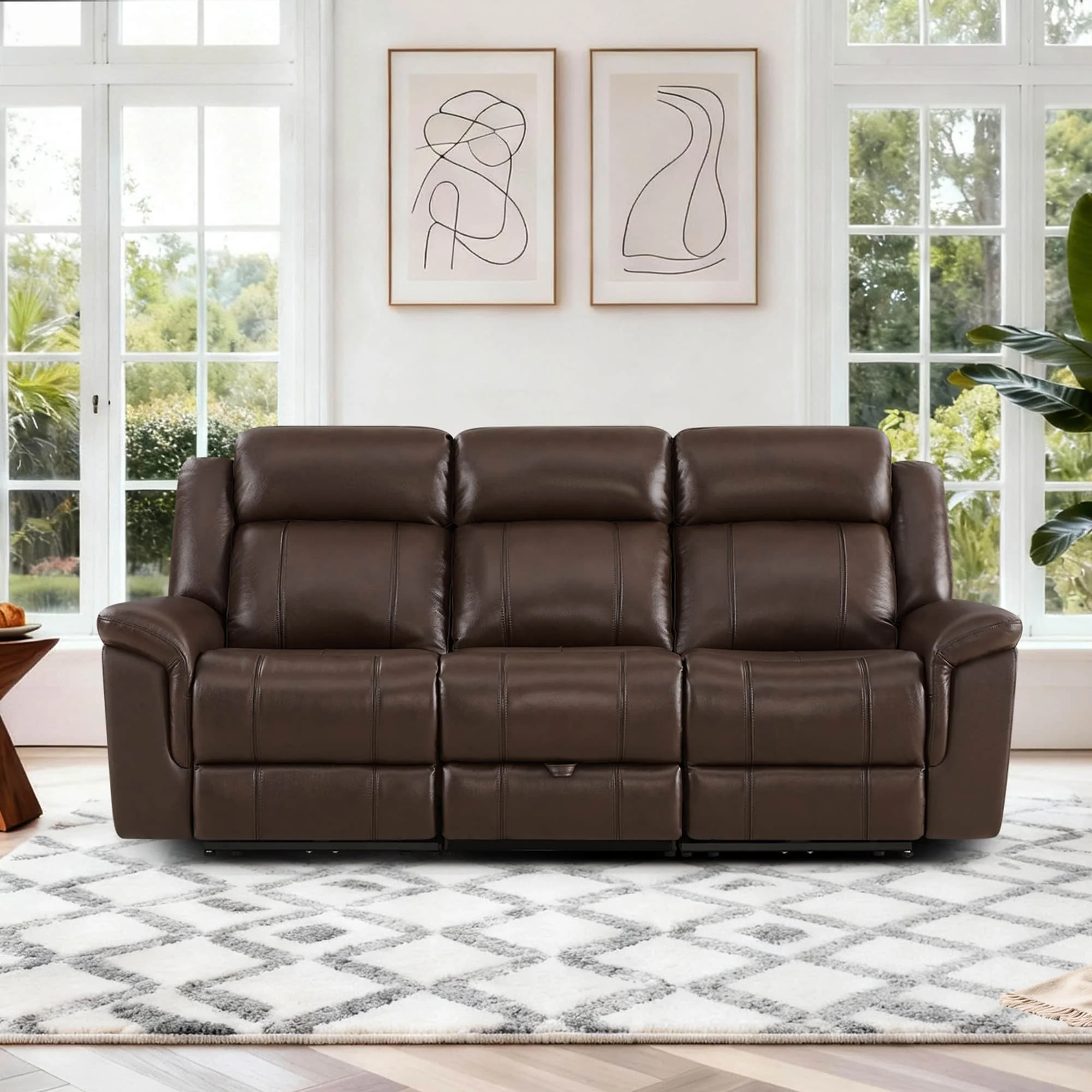 Grady Genuine Leather Power Reclining Sofa with Flip-Down Tabletop - Image 12