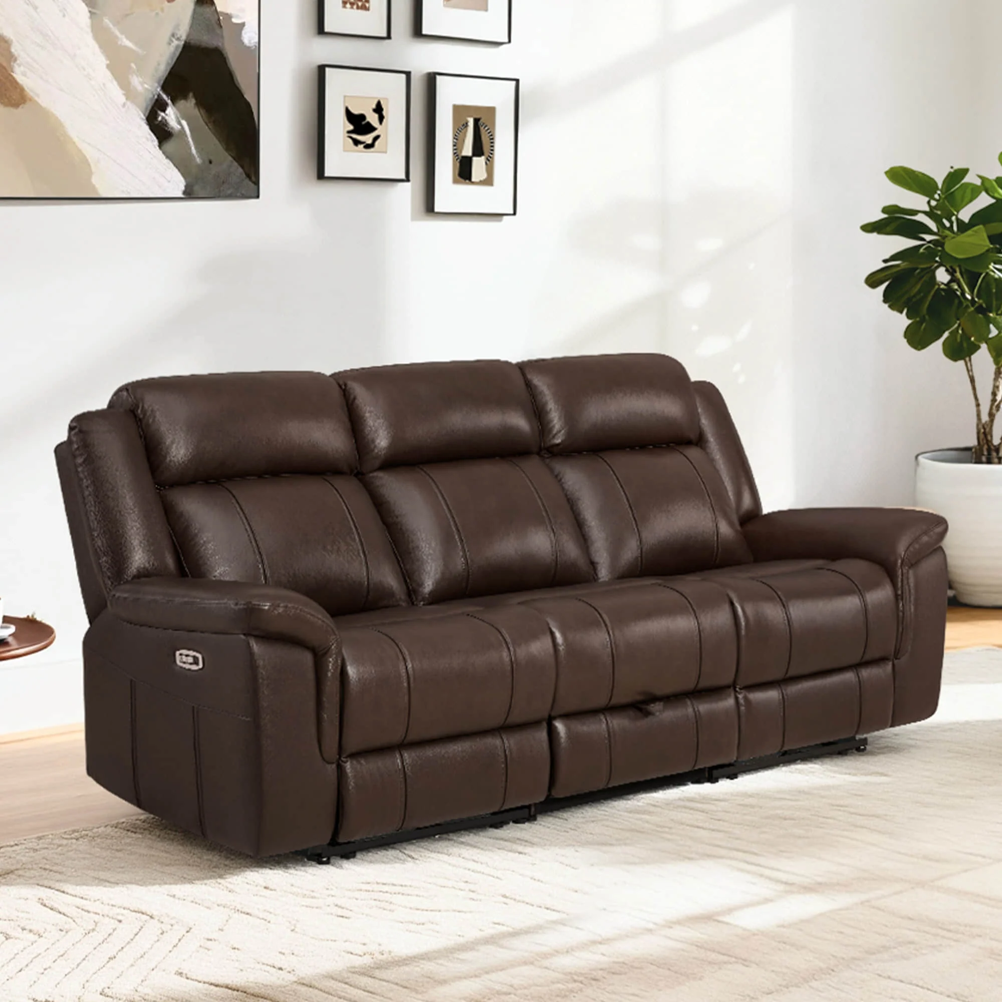Grady Genuine Leather Power Reclining Sofa with Flip-Down Tabletop - Image 16