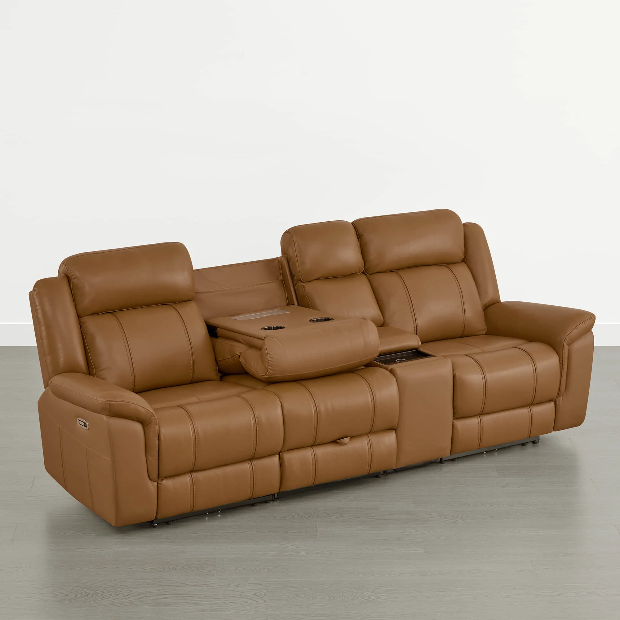 Grady Genuine Leather Power Reclining Sofa with Flip-Down Tabletop - Image 40