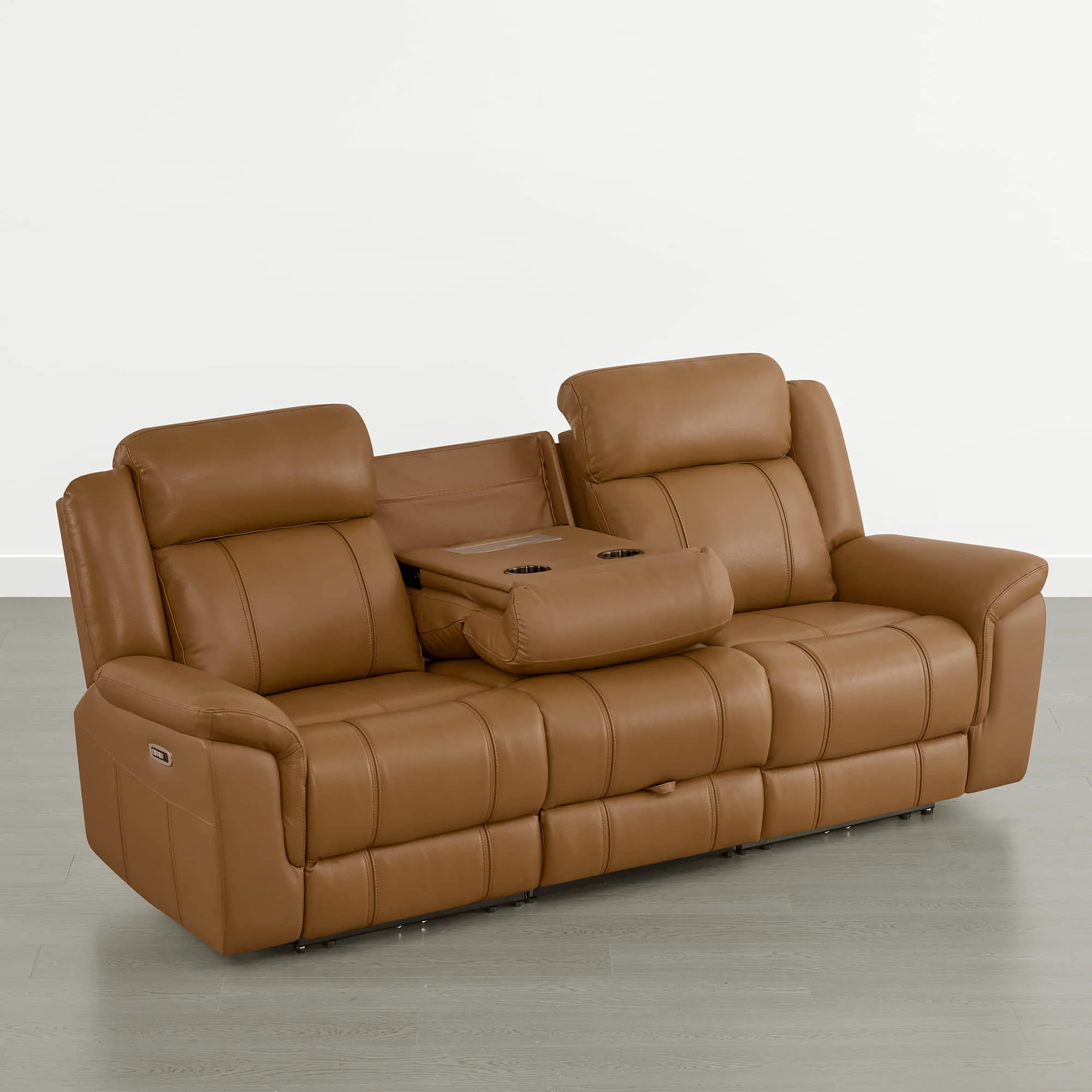 Grady Genuine Leather Power Reclining Sofa with Flip-Down Tabletop - Image 41