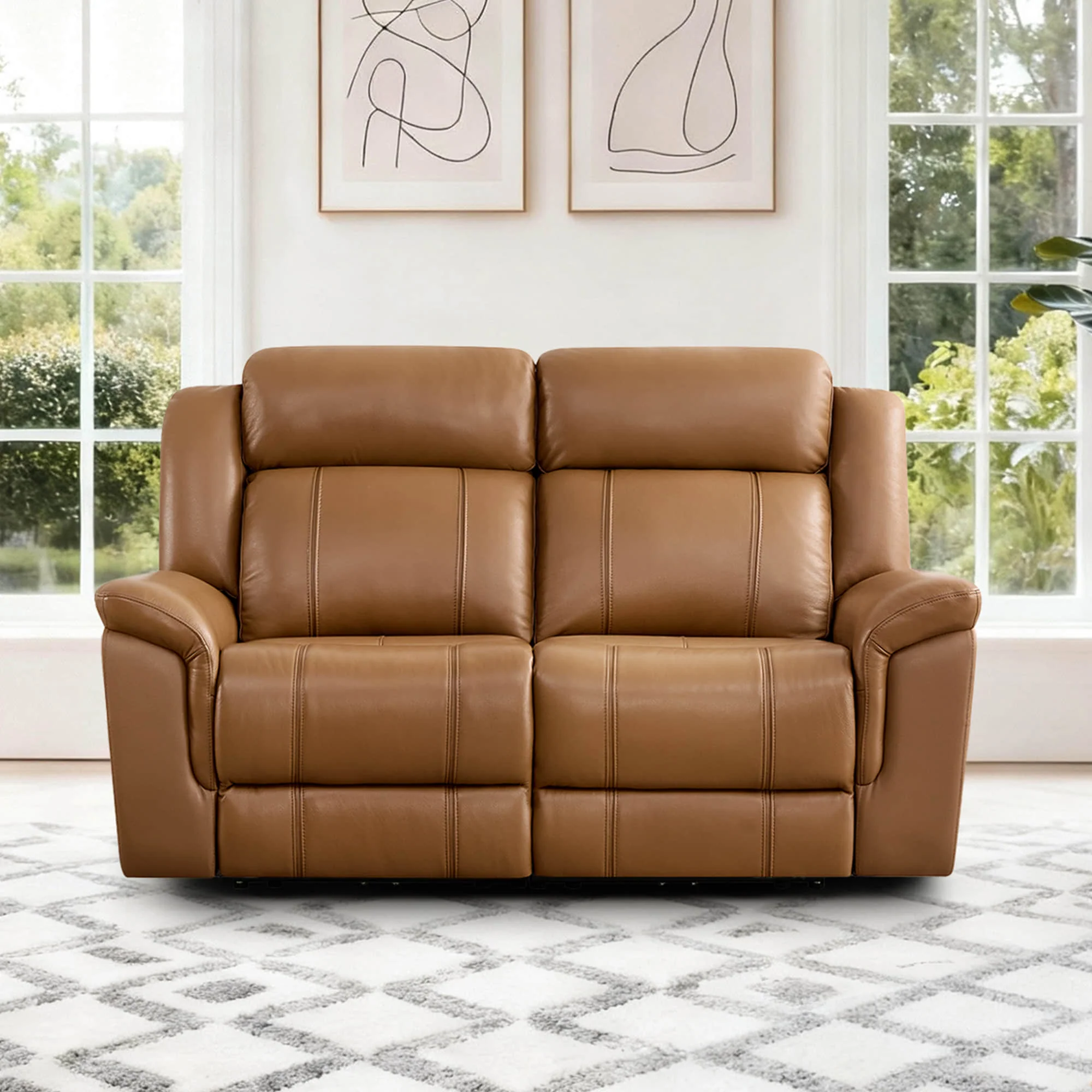 Grady Genuine Leather Power Reclining Sofa with Flip-Down Tabletop - Image 9