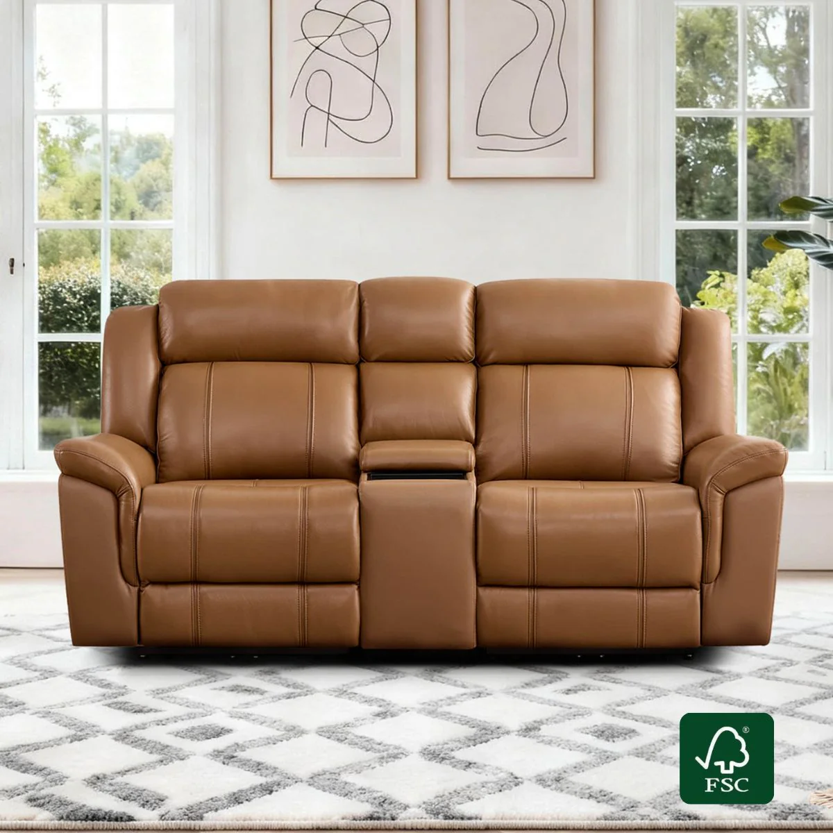 Grady Genuine Leather Power Reclining Sofa with Flip-Down Tabletop - Image 91