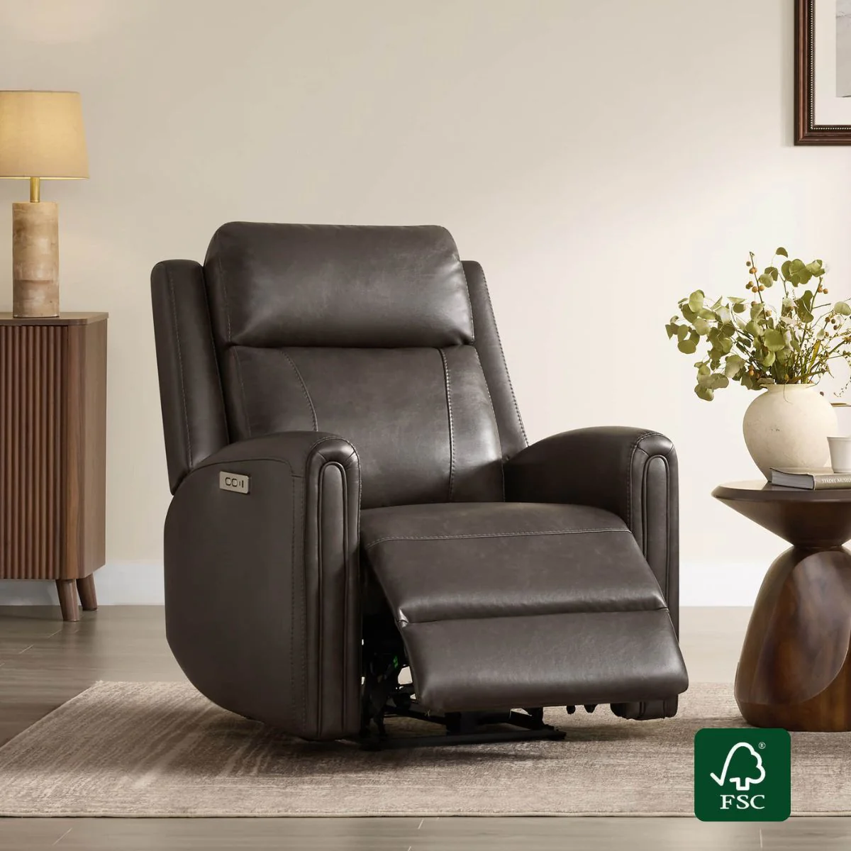 Hadley Modern Zero Wall-hugger Power Recliner - Image 3