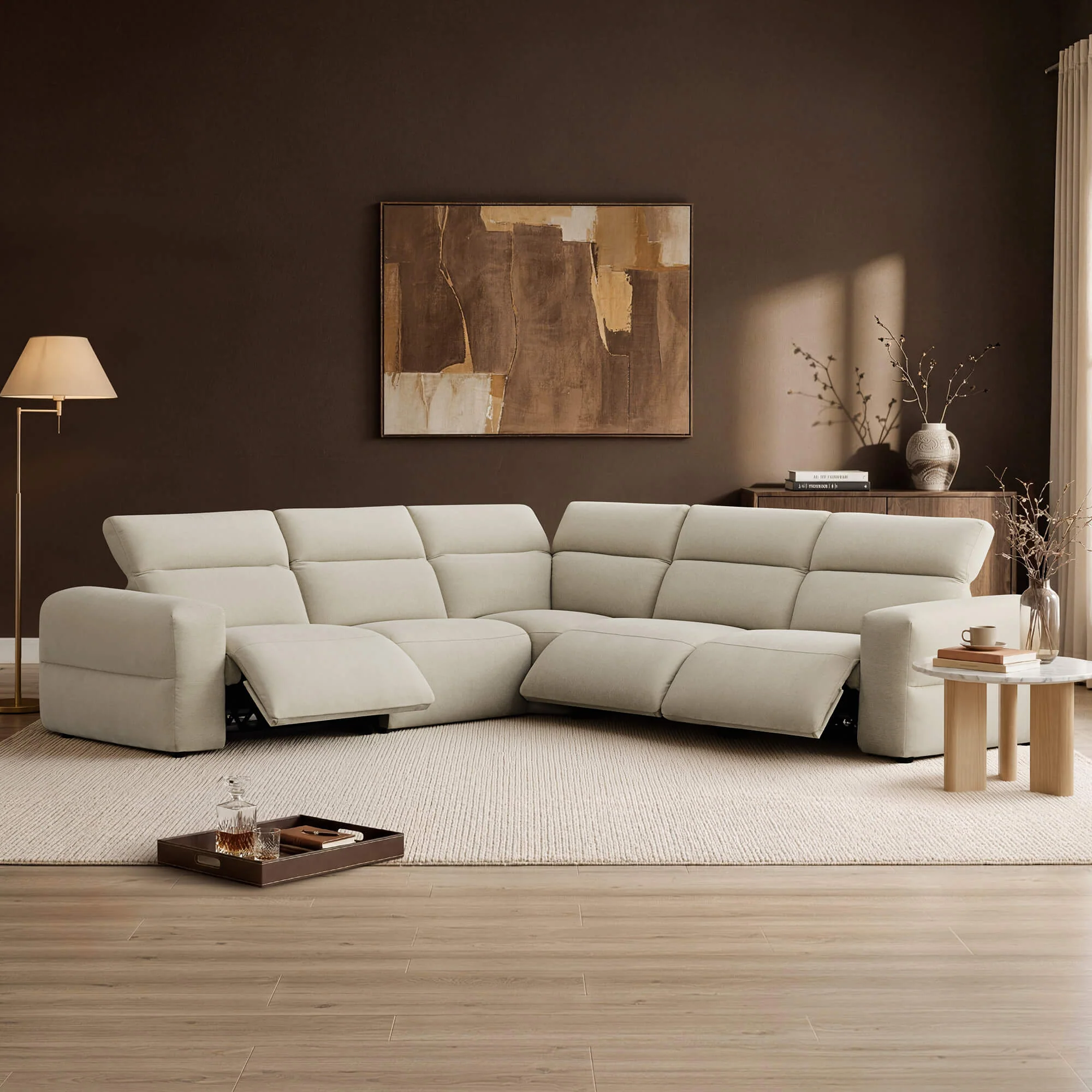 Haley Buttery-Soft 5-Seat Modular Power Reclining Sofa with Power Headrests - Image 44