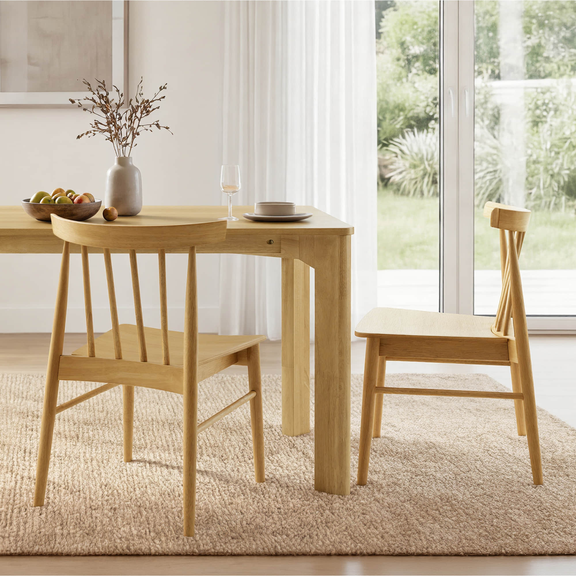 Hanna Mid-century Windsor Solid Wood Dining Chair(Set of 2) - Image 41