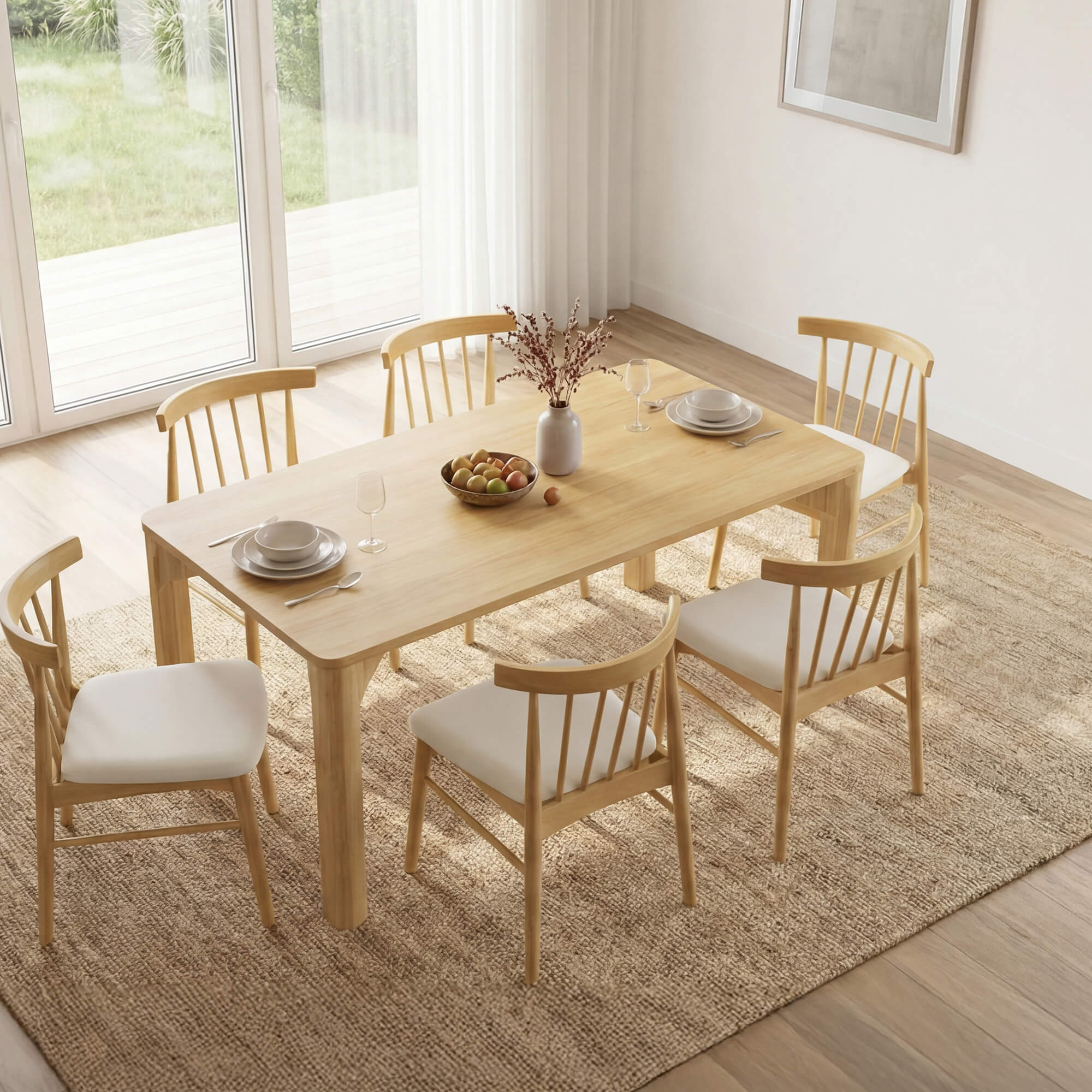 Hanna Mid-century Windsor Solid Wood Dining Chair(Set of 2) - Image 8