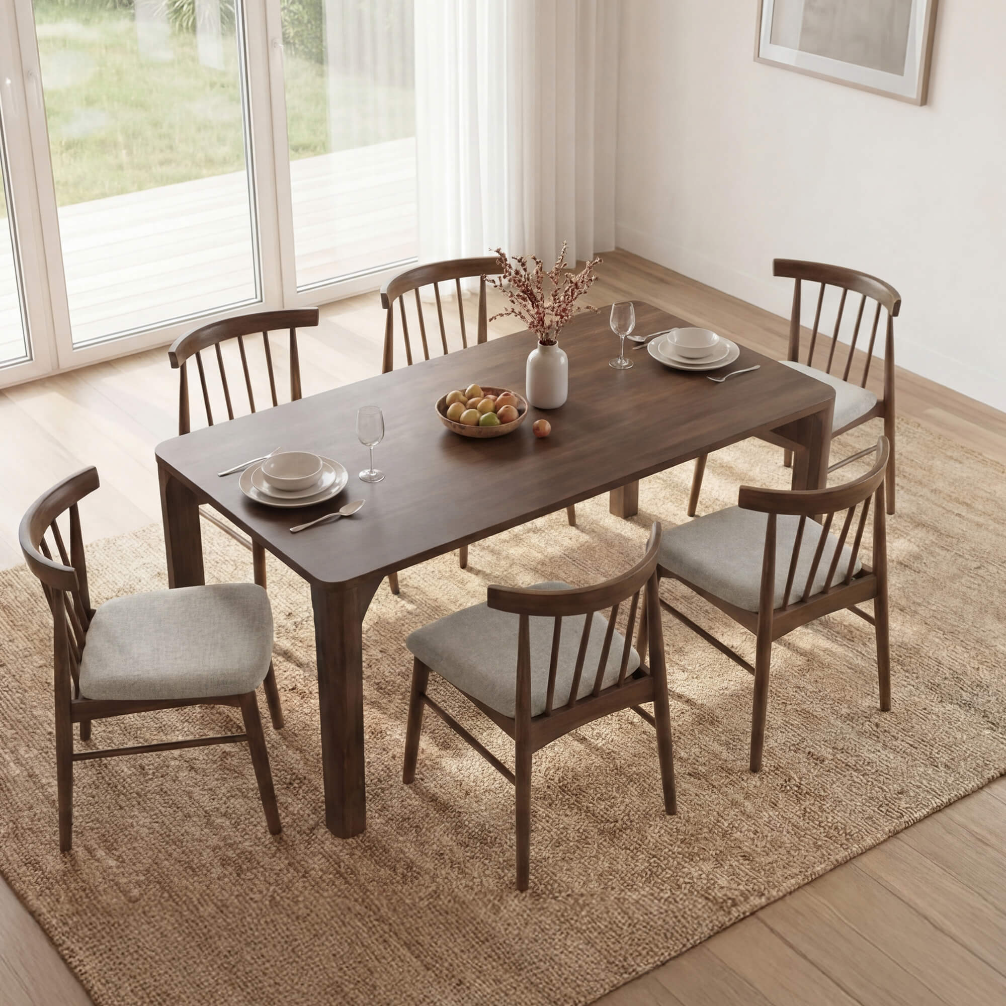 Hanna Mid-century Windsor Solid Wood Dining Chair(Set of 2) - Image 9