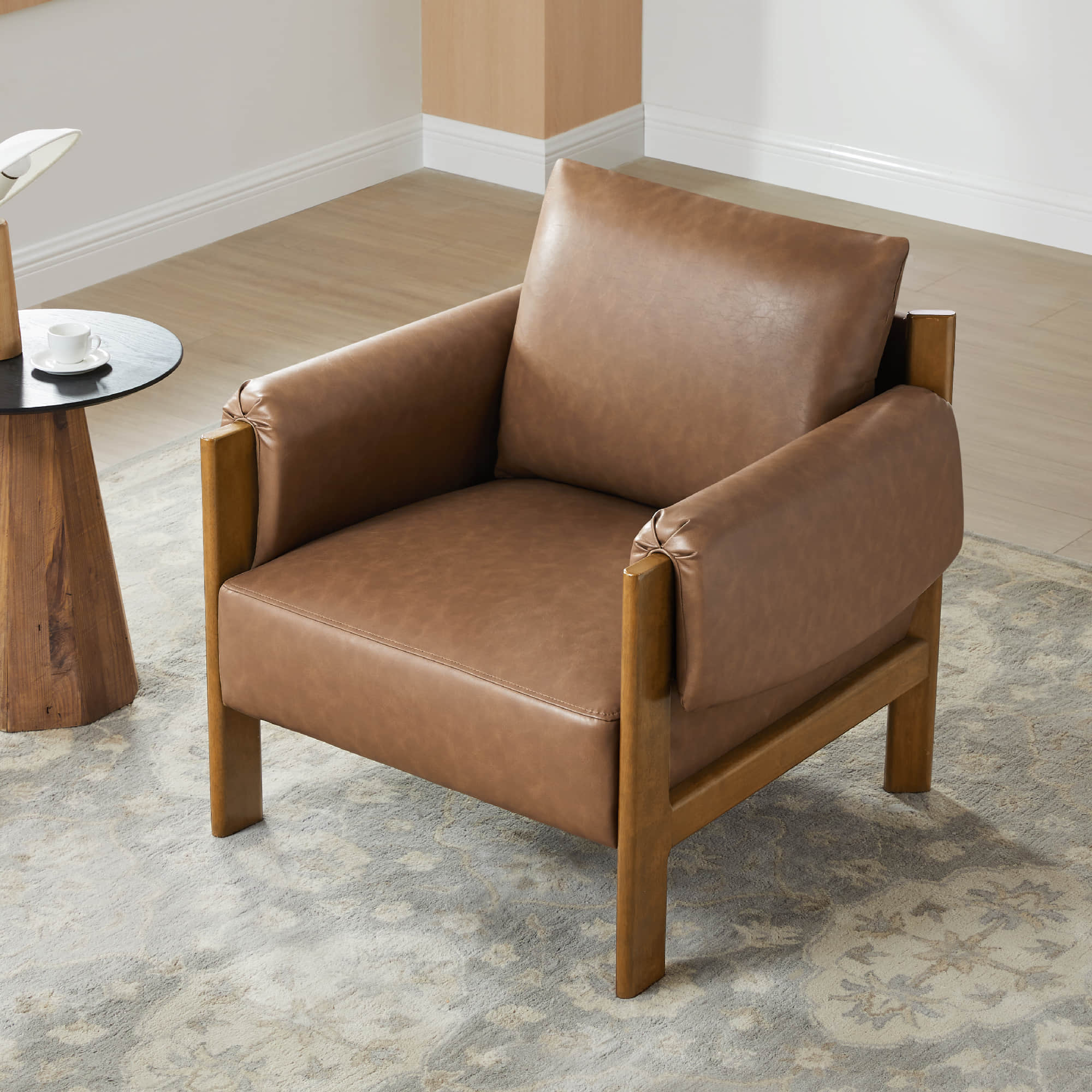 Harbor Upholstered Accent Chair with Wooden Frame - Image 3