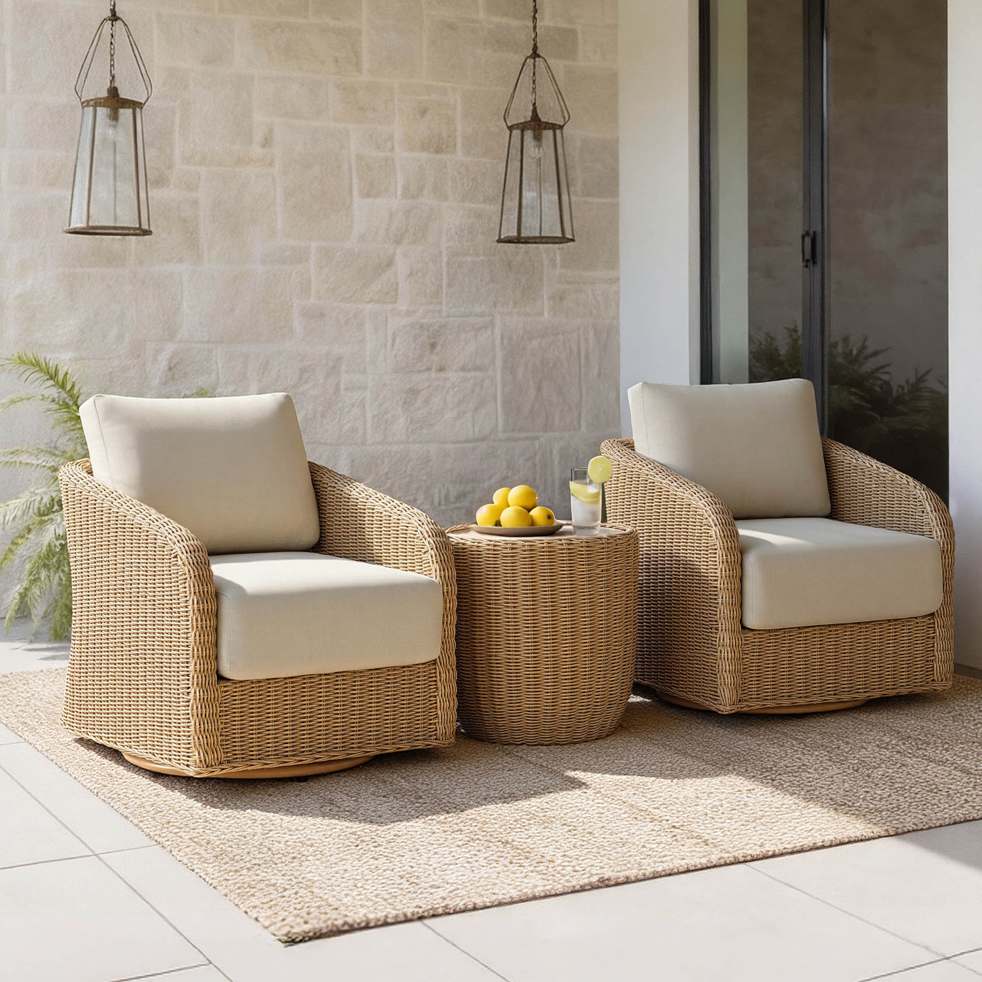 Haven Wicker Woven Outdoor Bistro Set - Image 2