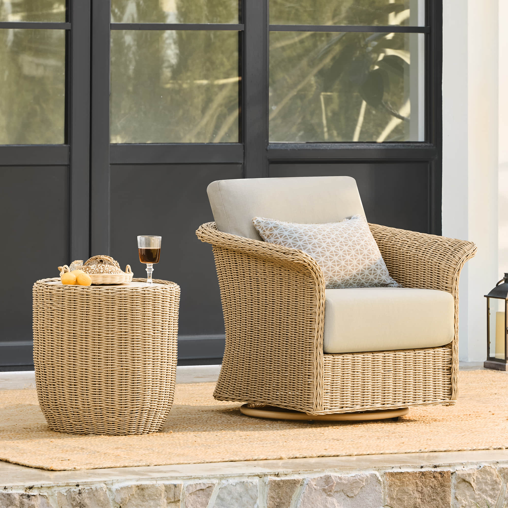 Haven Wicker Woven Outdoor Bistro Set - Image 4