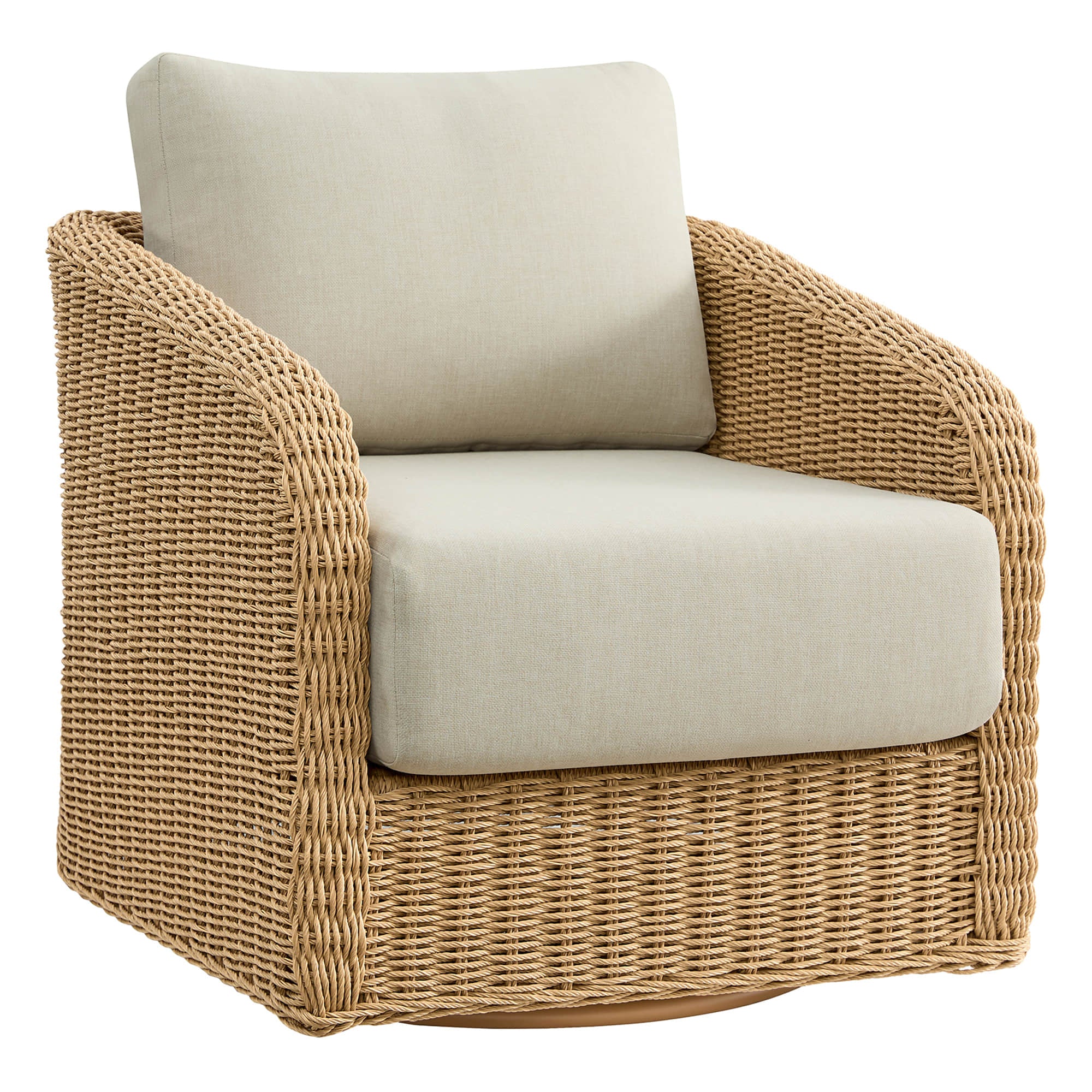 Haven Wicker Woven Outdoor Swivel Chair (Set of 2） - Image 13