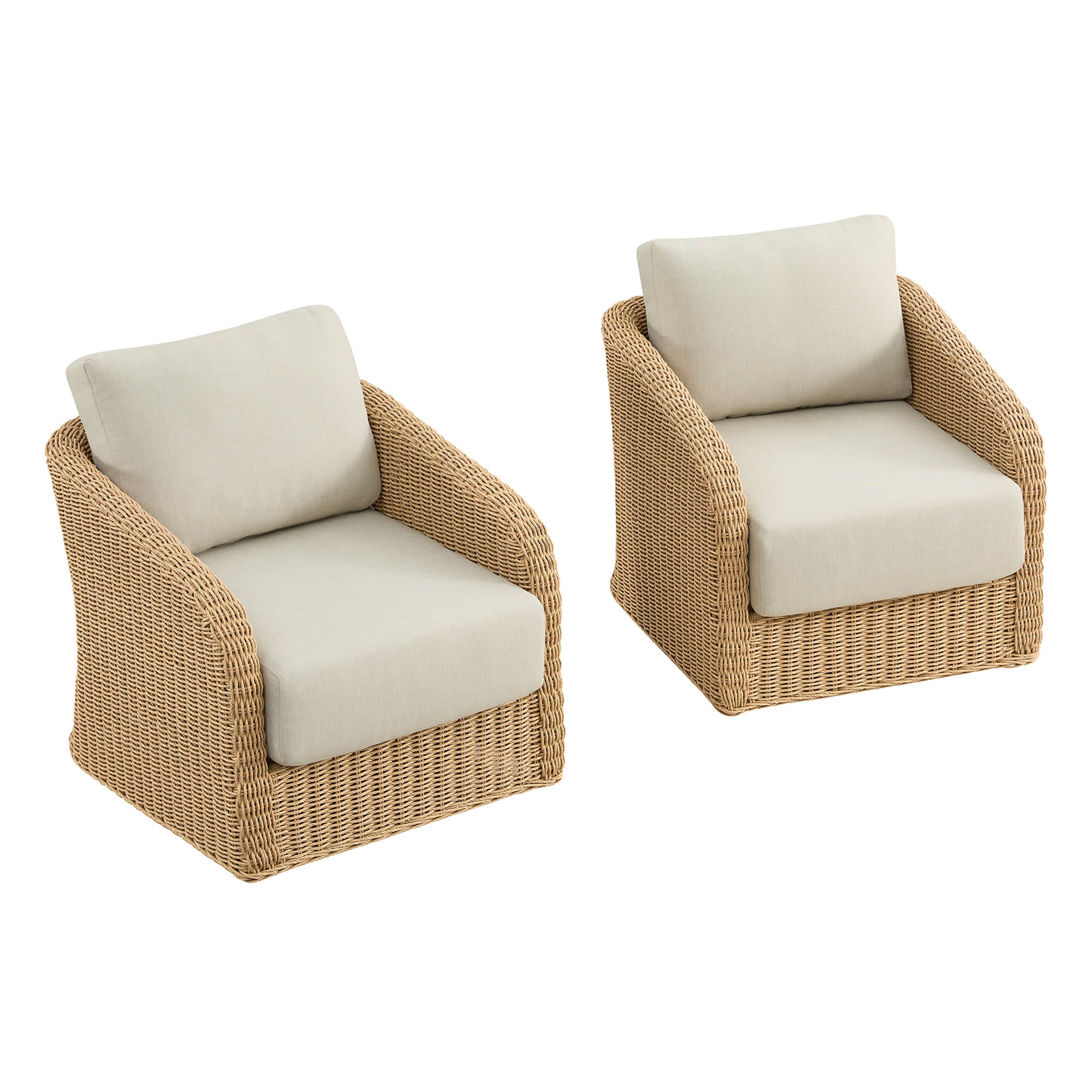 Haven Wicker Woven Outdoor Swivel Chair (Set of 2） - Image 16