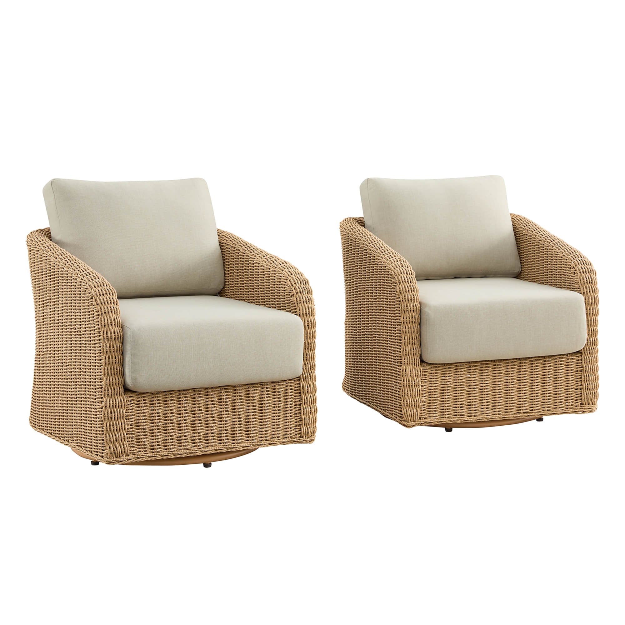 Haven Wicker Woven Outdoor Swivel Chair (Set of 2） - Image 18