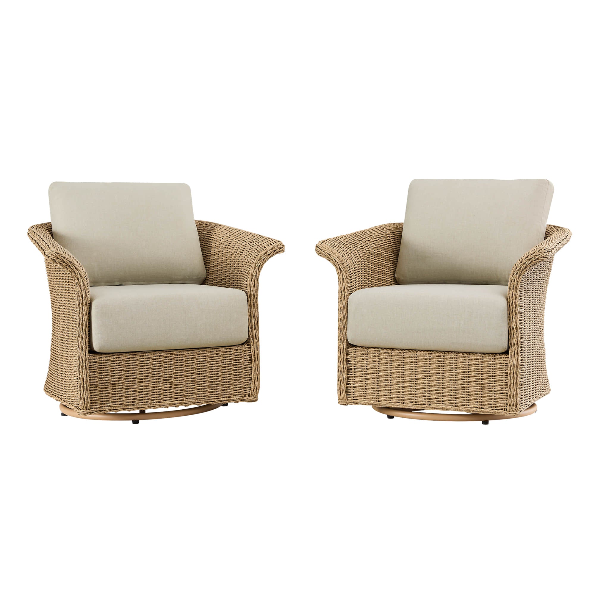 Haven Wicker Woven Outdoor Swivel Chair (Set of 2） - Image 25
