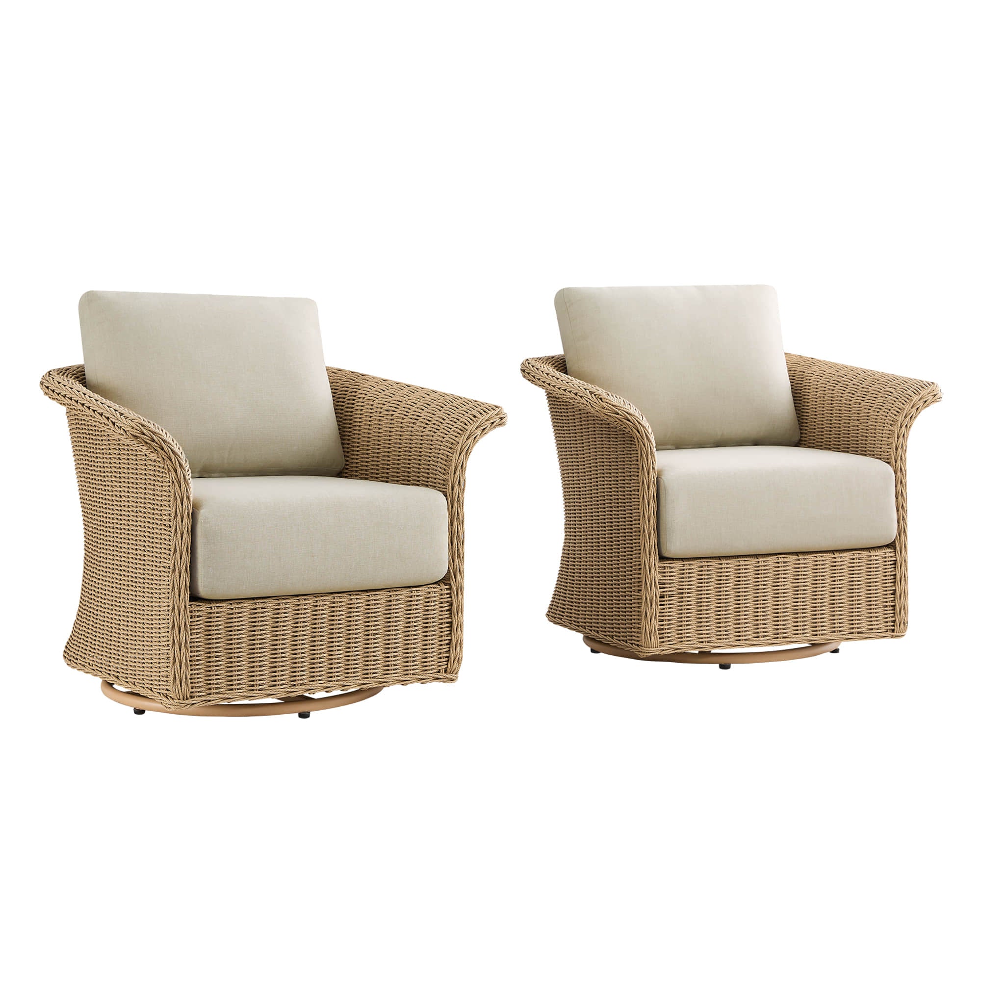 Haven Wicker Woven Outdoor Swivel Chair (Set of 2） - Image 26