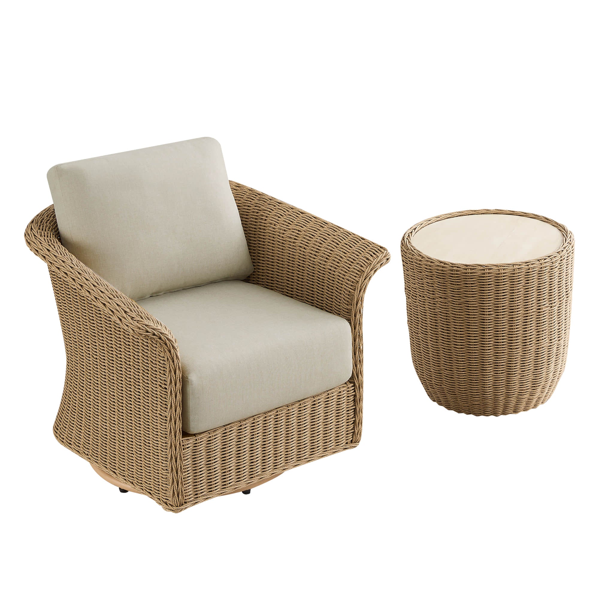 Haven Wicker Woven Outdoor Swivel Chair (Set of 2） - Image 27