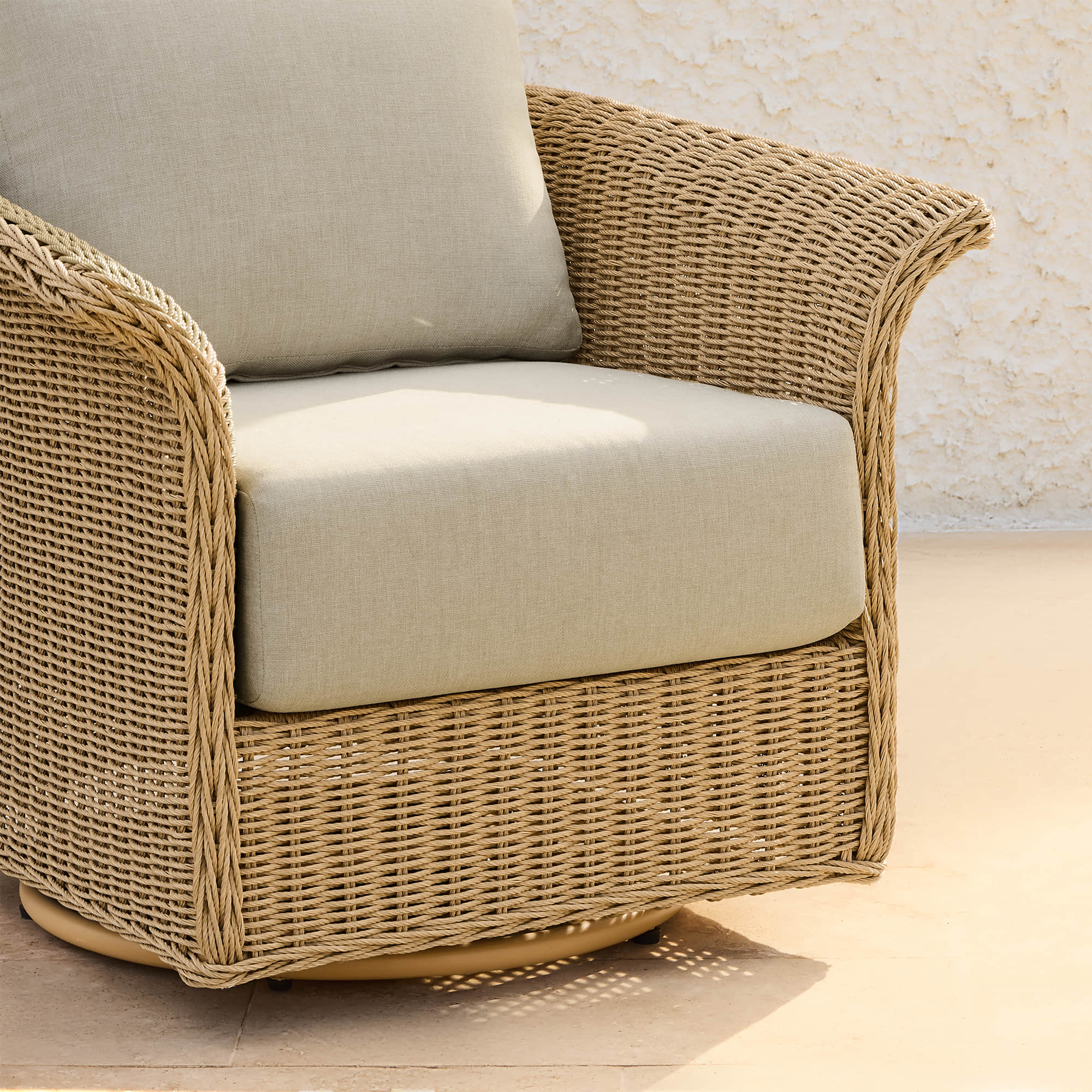 Haven Wicker Woven Outdoor Swivel Chair (Set of 2） - Image 4