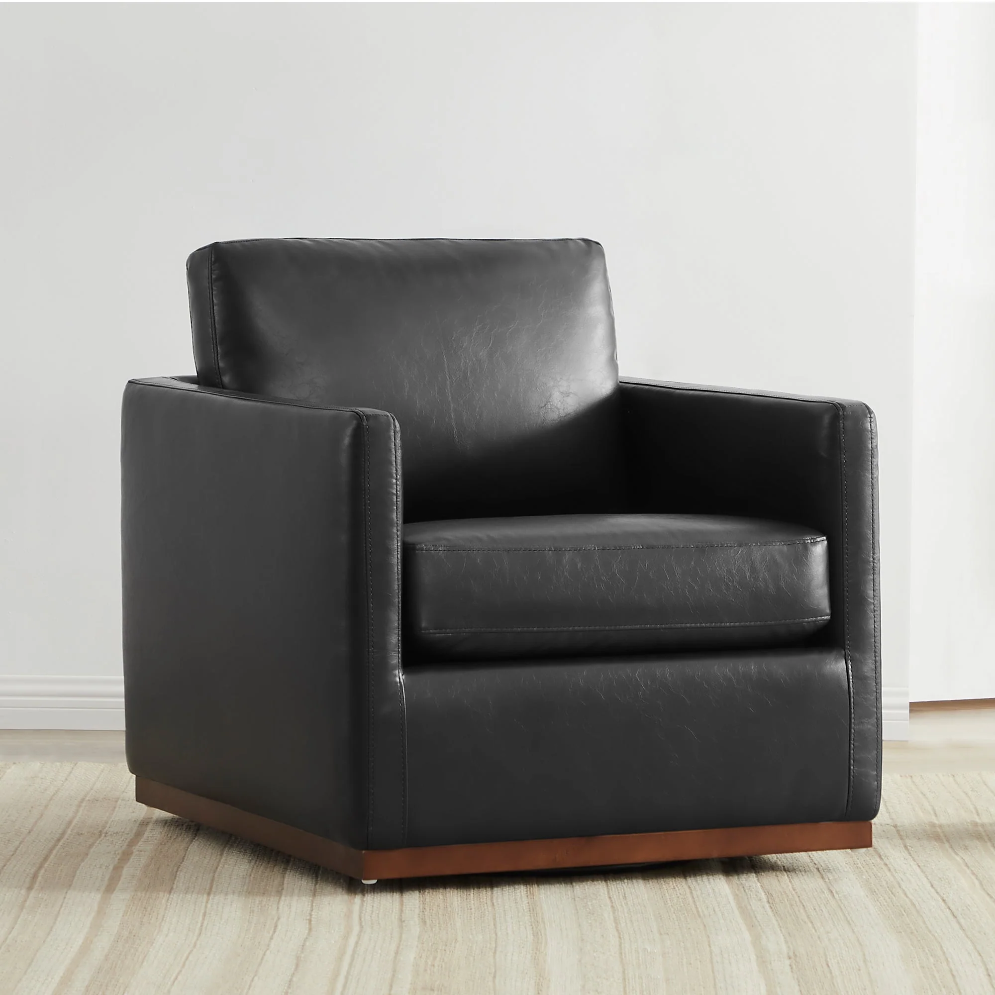 Henry Swivel Accent Chair with Wood Base - Image 10