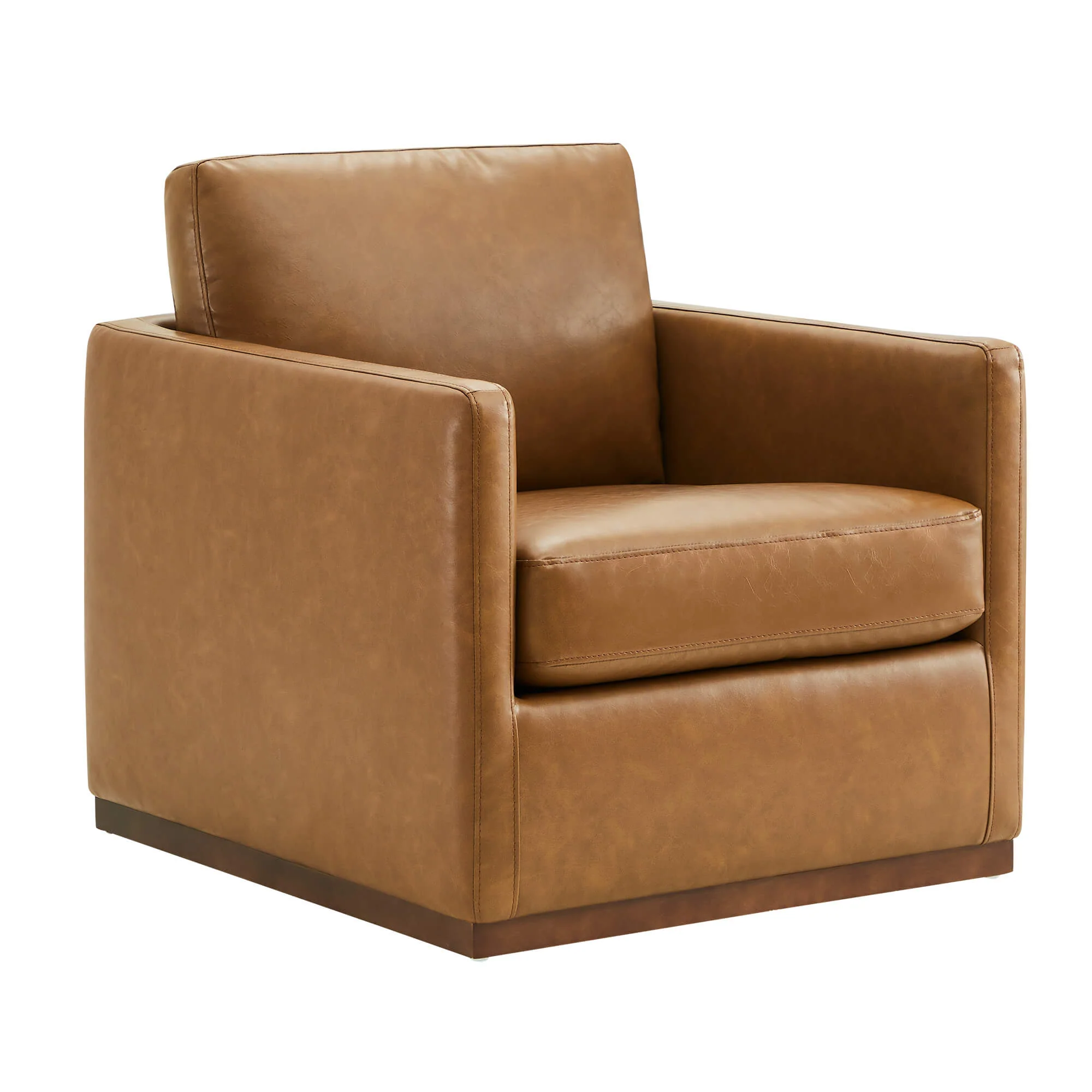 Henry Swivel Accent Chair with Wood Base - Image 3
