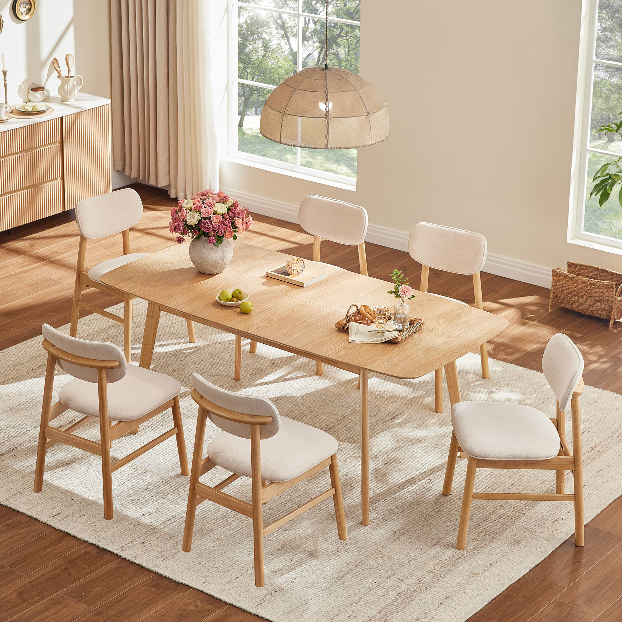 Hilda Extendable Wood Dining Table Set - Image 4