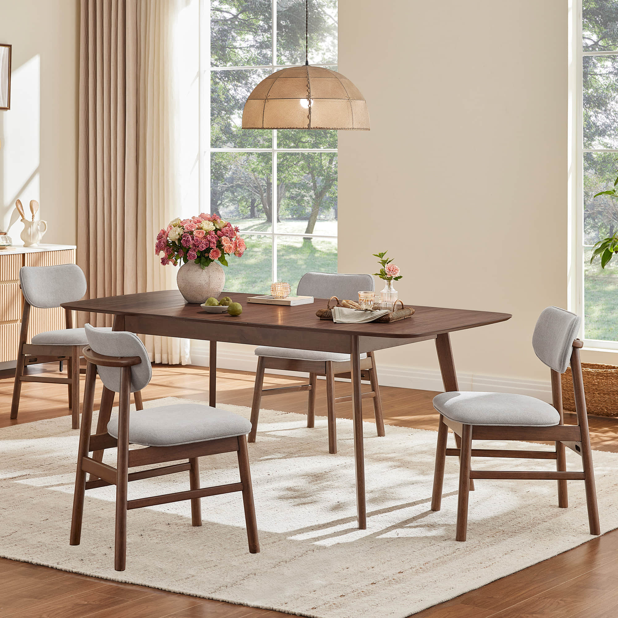 Hilda Extendable Wood Dining Table Set - Image 6