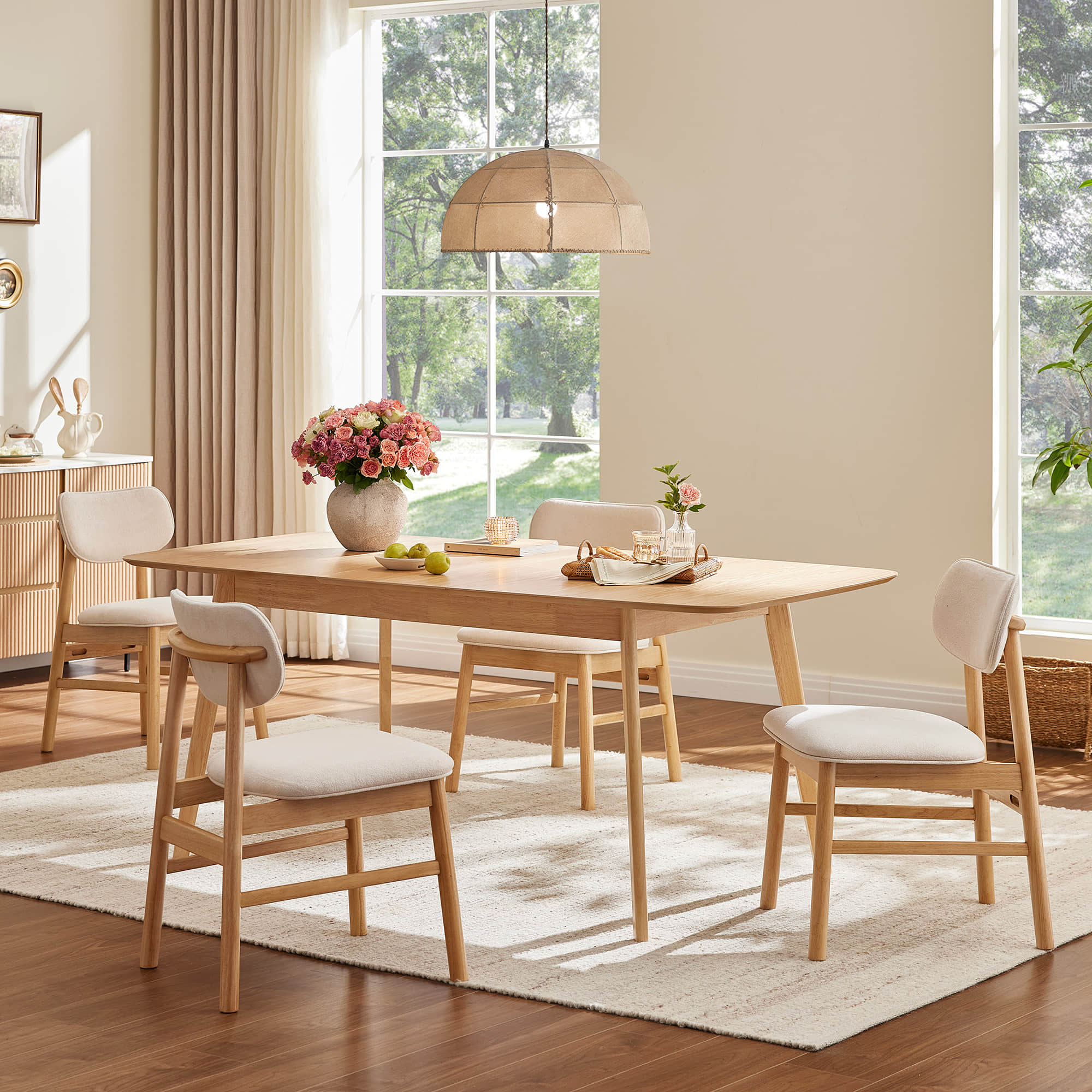 Hilda Extendable Wood Dining Table Set - Image 7