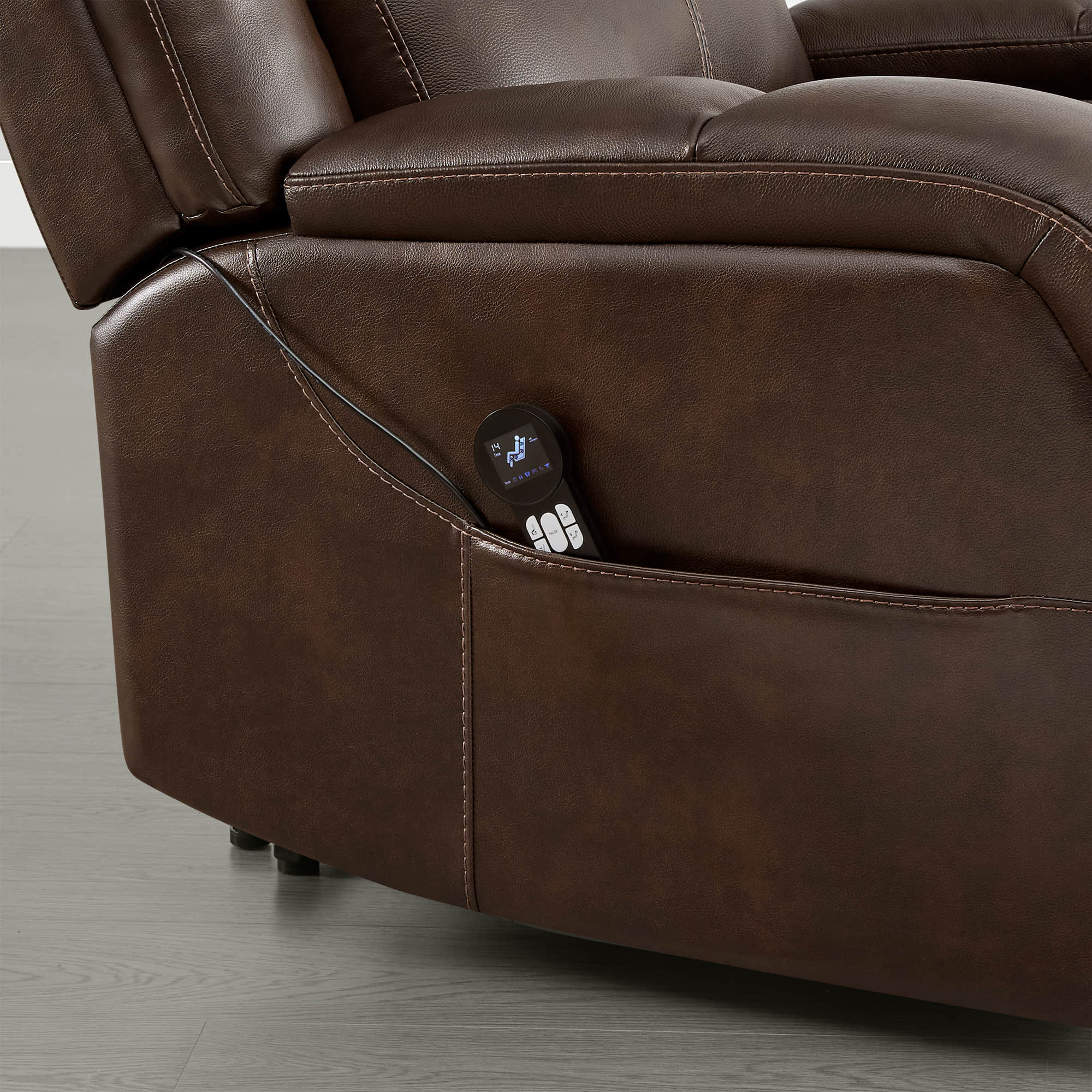 Isaac Genuine Leather Lift Assist Recliner With Power Headrest - Image 17