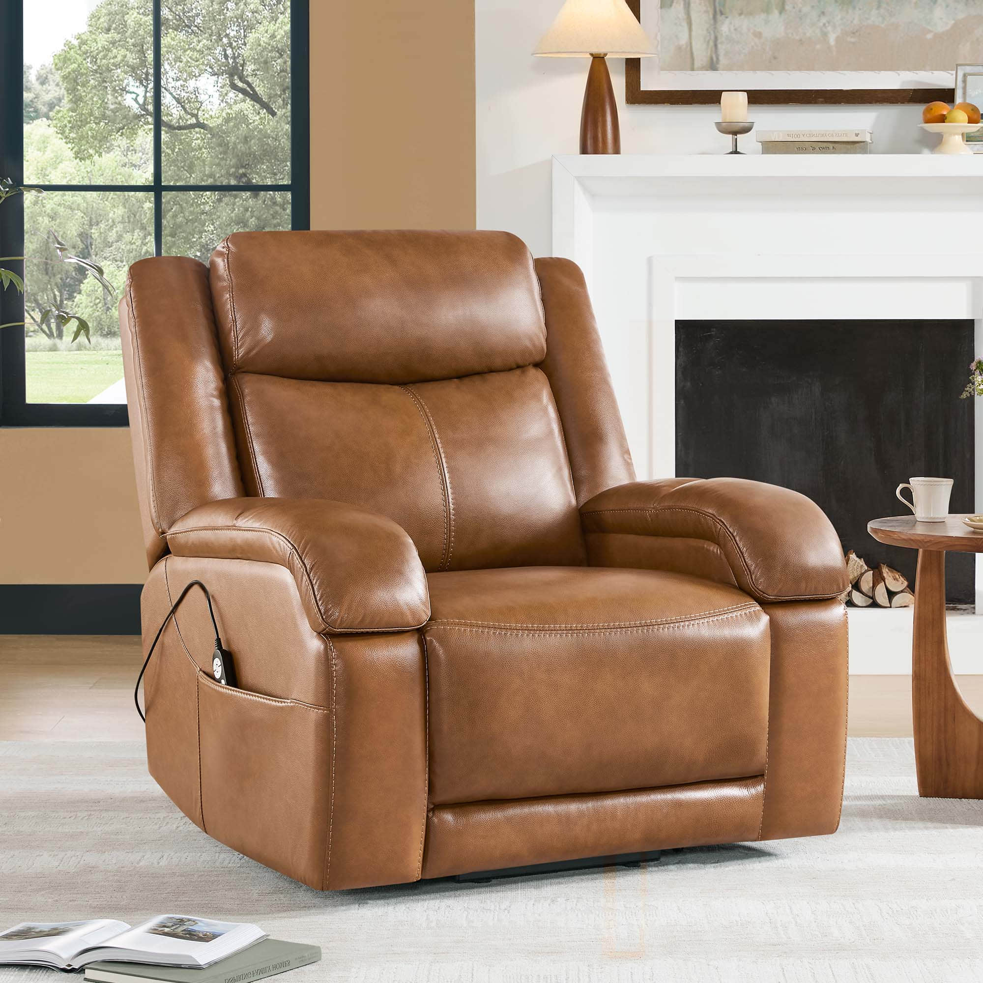 Isaac Genuine Leather Lift Assist Recliner With Power Headrest - Image 39
