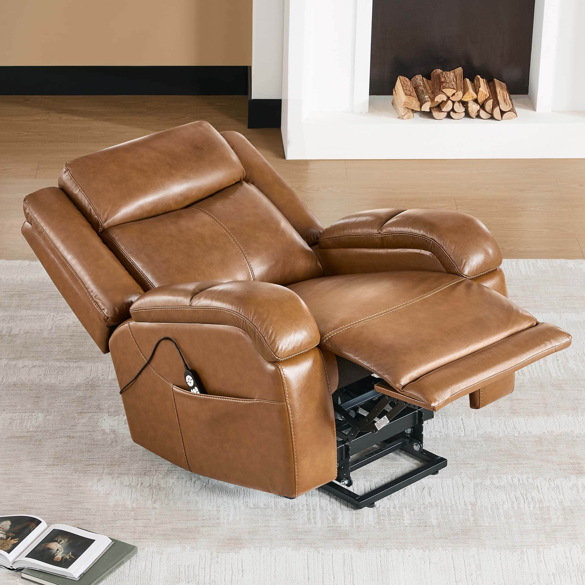 Isaac Genuine Leather Lift Assist Recliner With Power Headrest - Image 42
