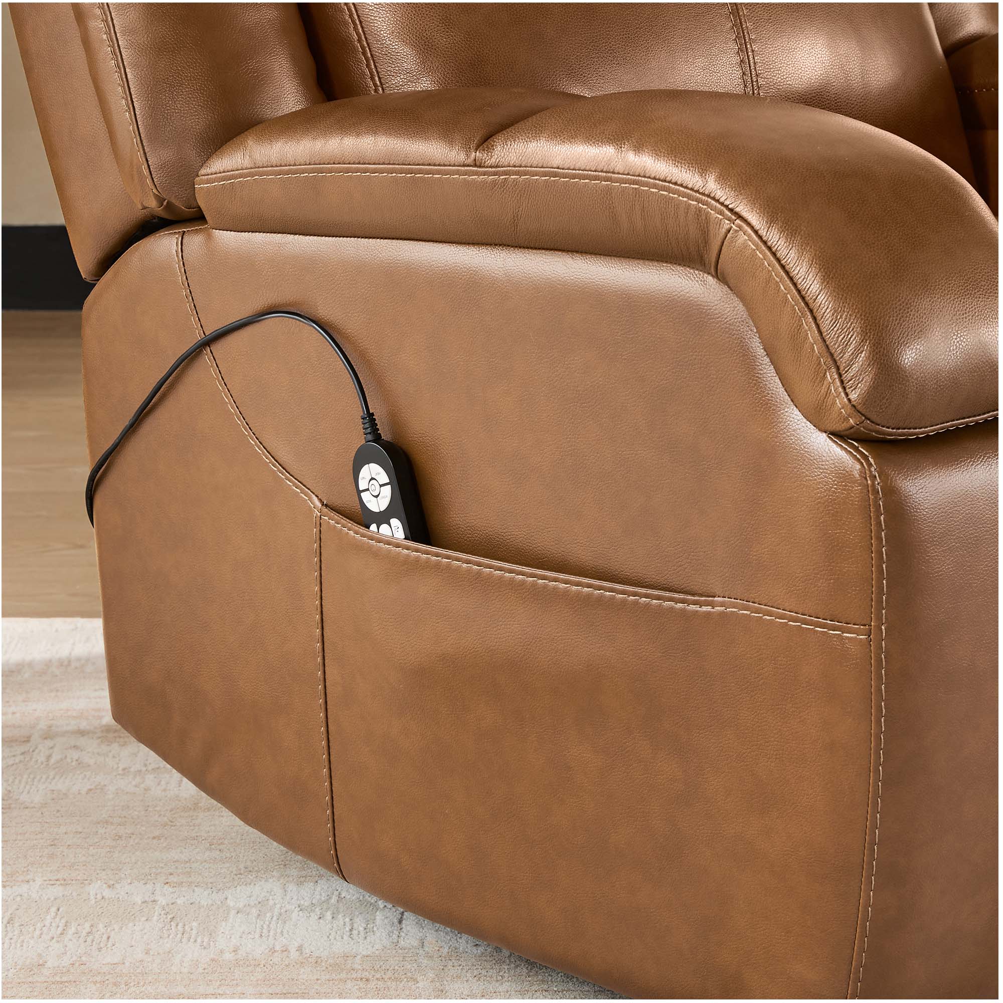 Isaac Genuine Leather Lift Assist Recliner With Power Headrest - Image 46