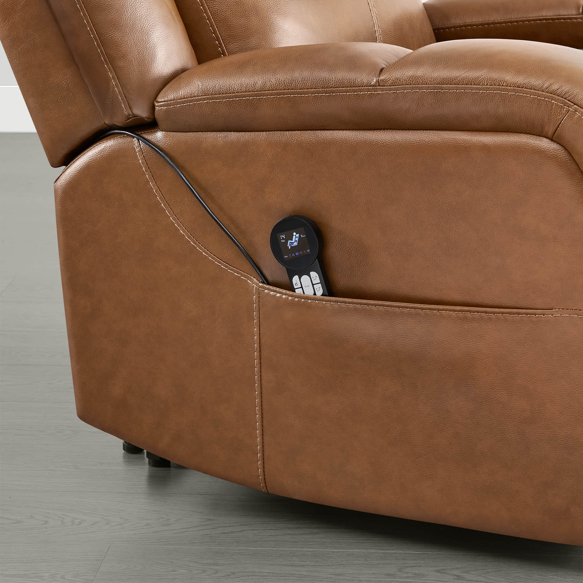 Isaac Genuine Leather Lift Assist Recliner With Power Headrest - Image 57