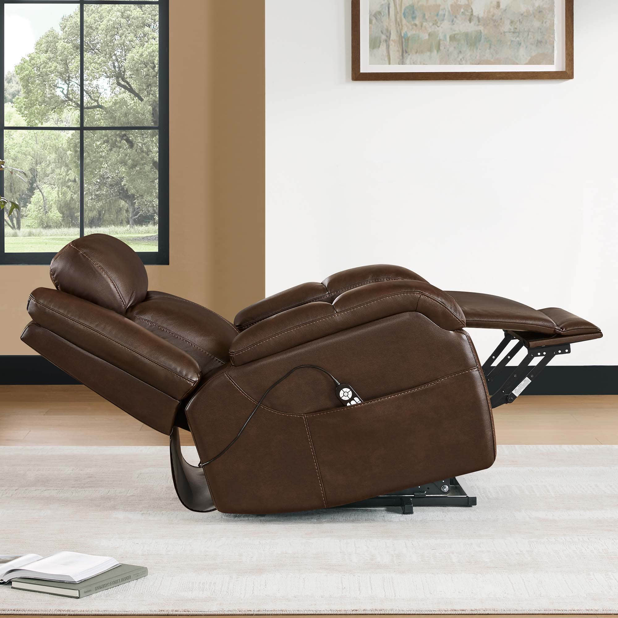 Isaac Genuine Leather Lift Assist Recliner With Power Headrest - Image 6
