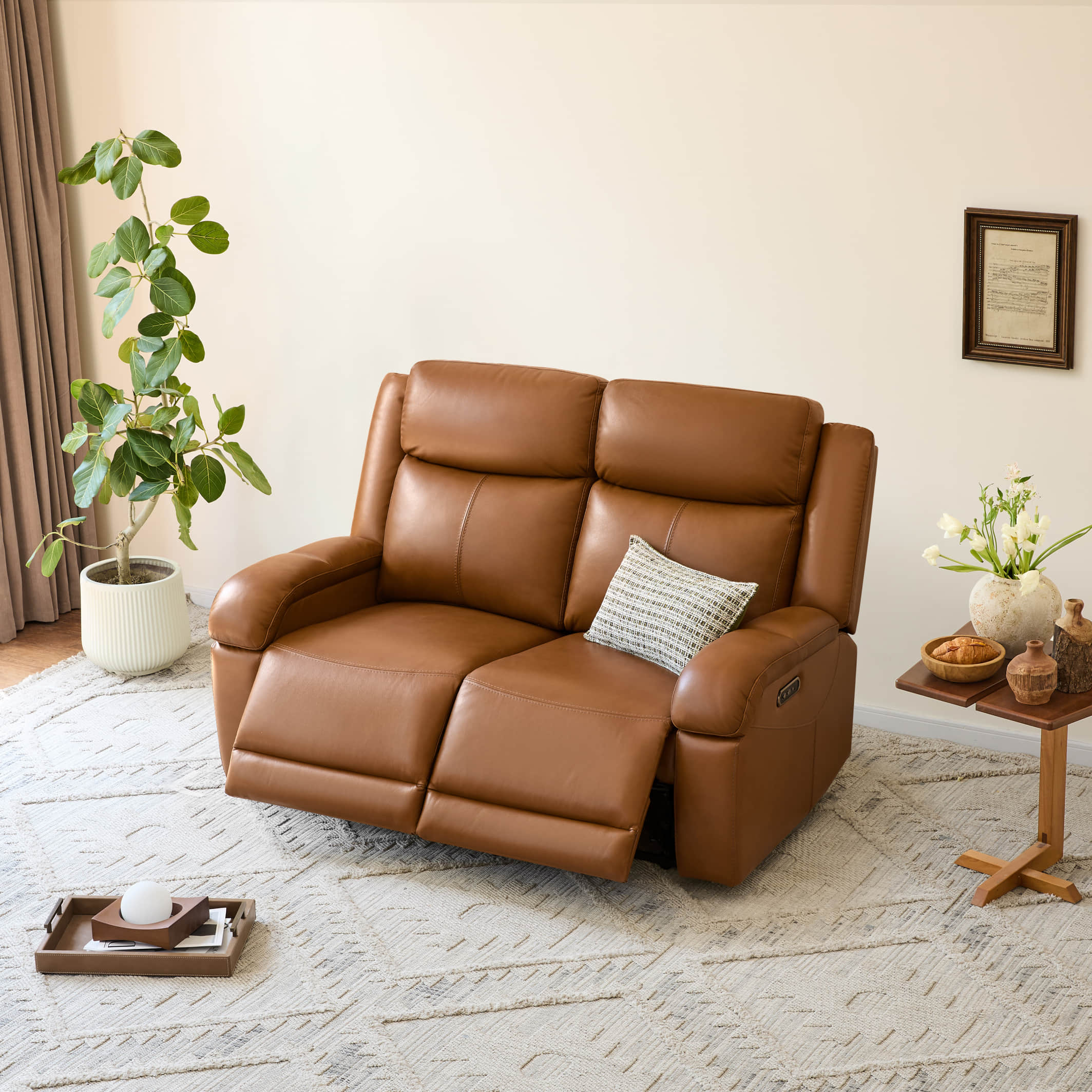 Isaac Genuine Leather Wall Hugger Power Reclining Sofa with Power Headrest - Image 103