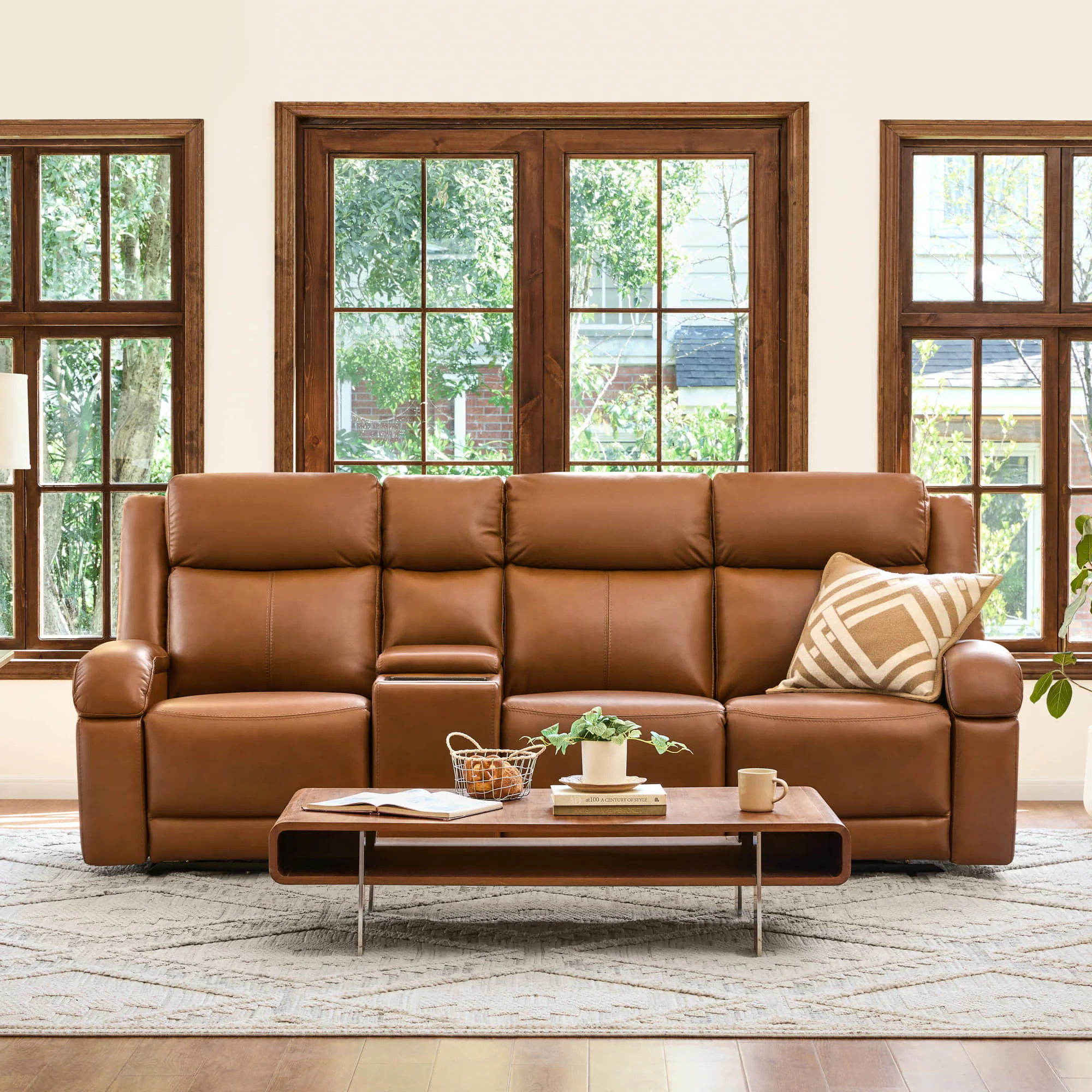 Isaac Genuine Leather Wall Hugger Power Reclining Sofa with Power Headrest - Image 105